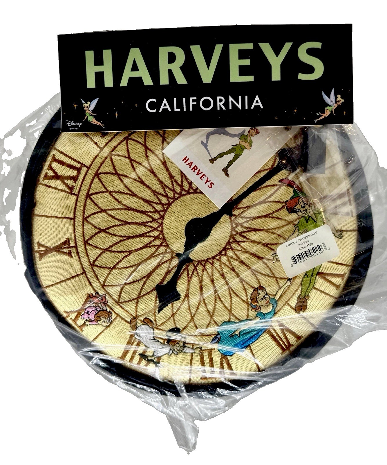 Harveys Disney Peter Pan Big Ben Crossbody Seatbelt Flying Clock Bag + Sticker