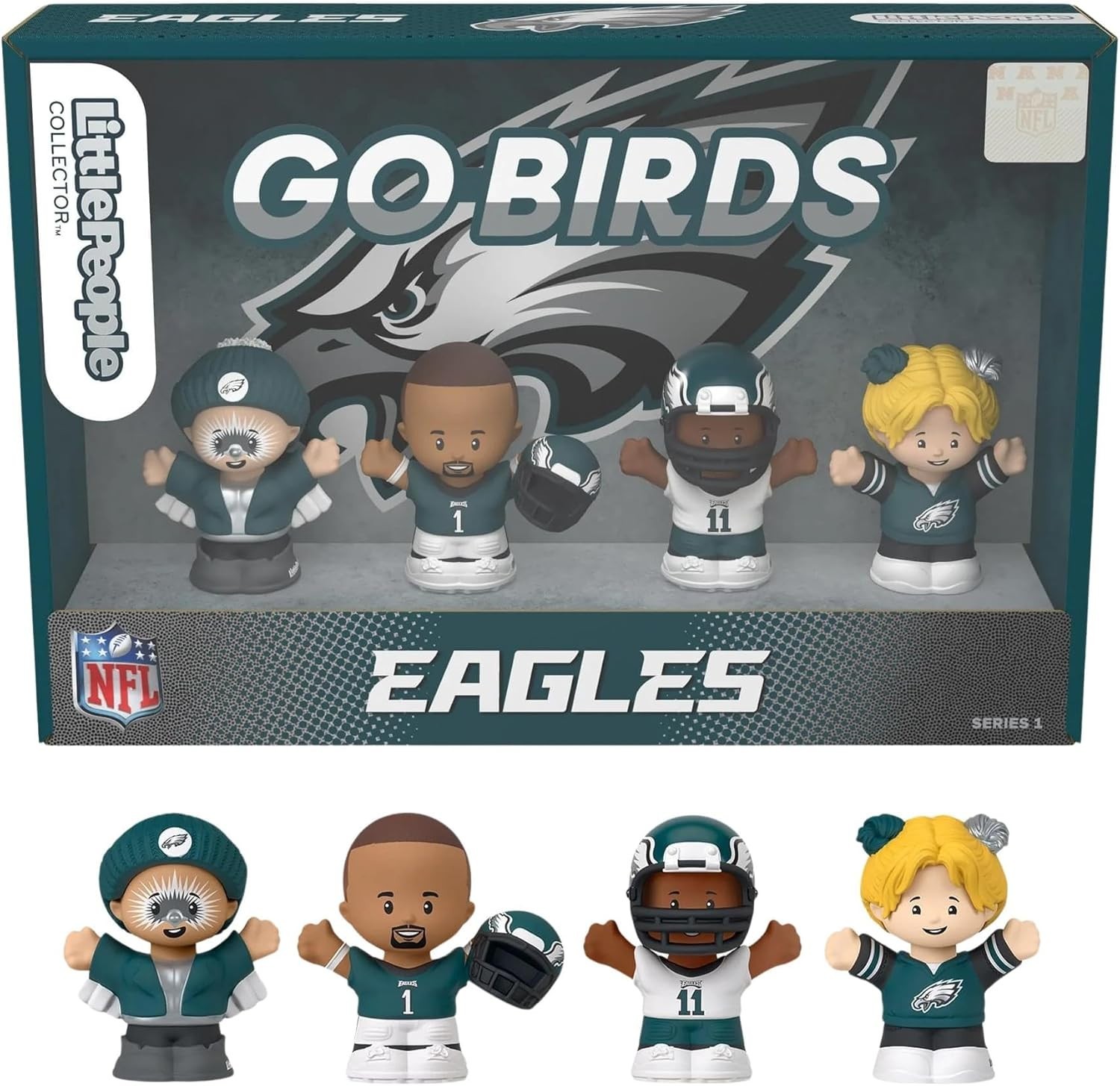 Fisher Price Little People Collector Philadelphia Eagles 4 Pack Figure Set HURTS Fisher Price Little People Collector Philadelphia Eagles 4 Pack Figure Set HURTS
