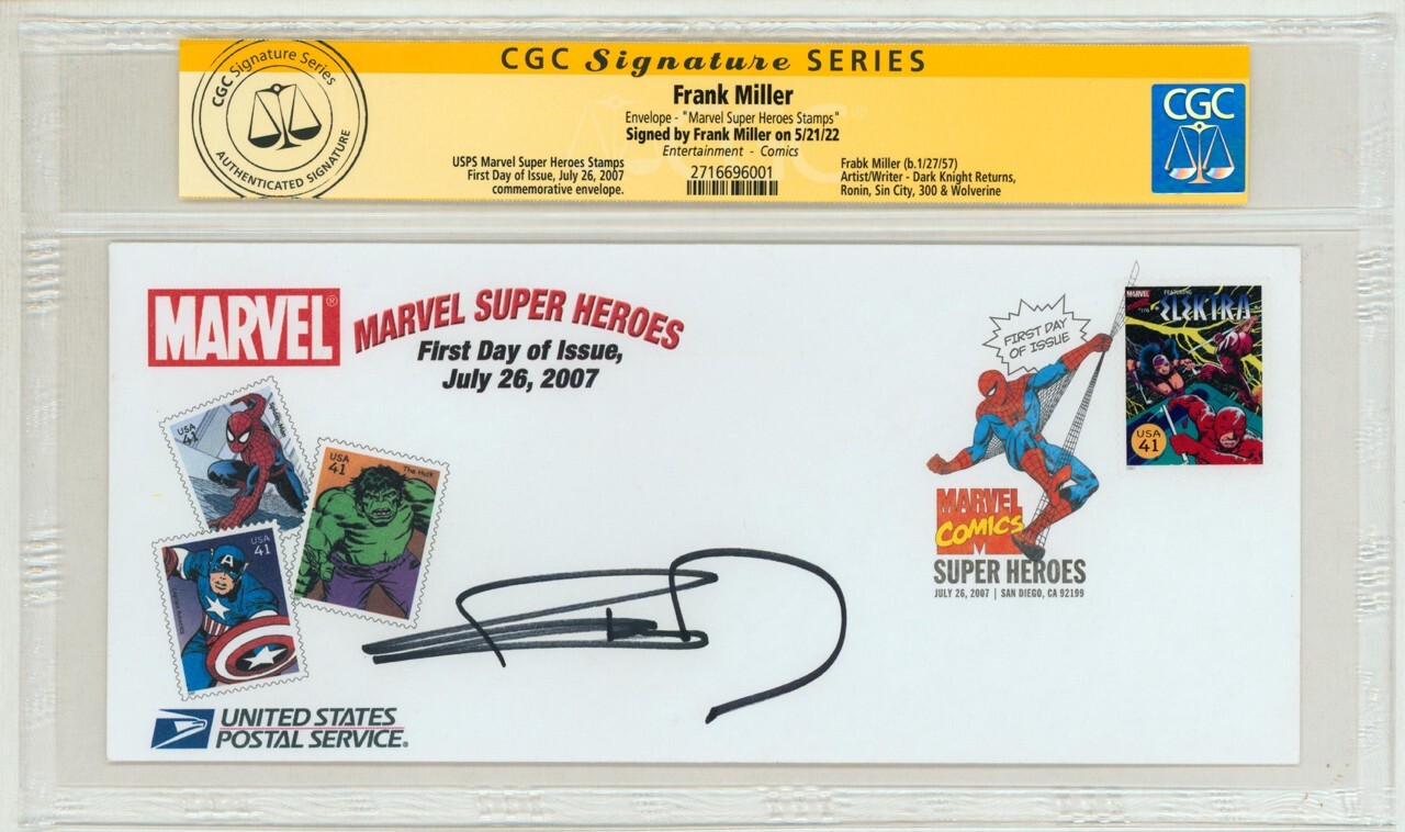 CGC SS Frank Miller SIGNED USPS FDI First Day Art Stamp ~ Daredevil #176 Elektra CGC SS Frank Miller SIGNED USPS FDI First Day Art Stamp ~ Daredevil #176 Elektra