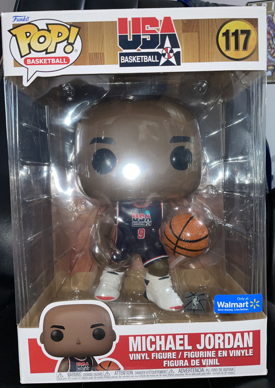🔥🏀💪Funko Pop Michael Jordan 117 USA Basketball Navy 10” Jumbo Walmart