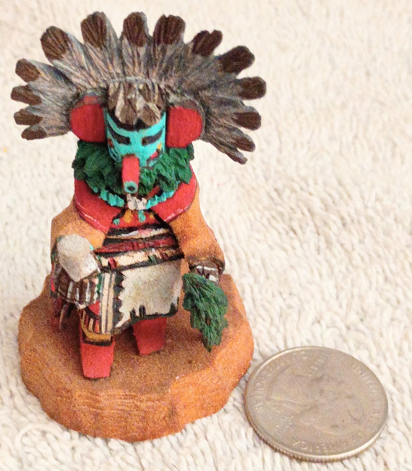 Minature Hopi Early Morning Kachina Signed T.A. David 1 Piece Carving Detailed Minature Hopi Early Morning Kachina Signed T.A. David 1 Piece Carving Detailed