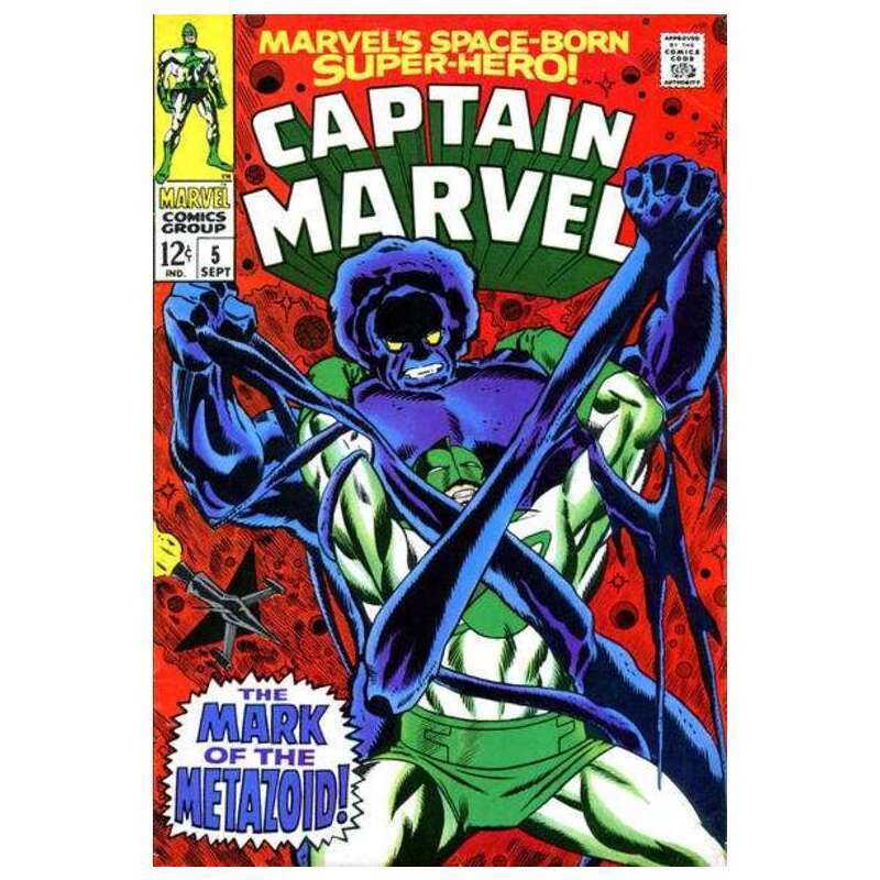 Captain Marvel (1968 series) #5 in Fine minus condition. Marvel comics [a&