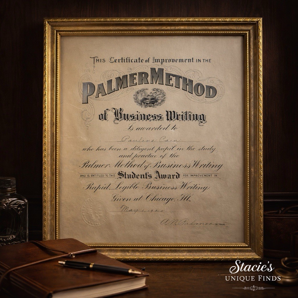 The Palmer Method Of Business Writing Student Award 1925 Antique Gold Framed The Palmer Method Of Business Writing Student Award 1925 Antique Gold Framed