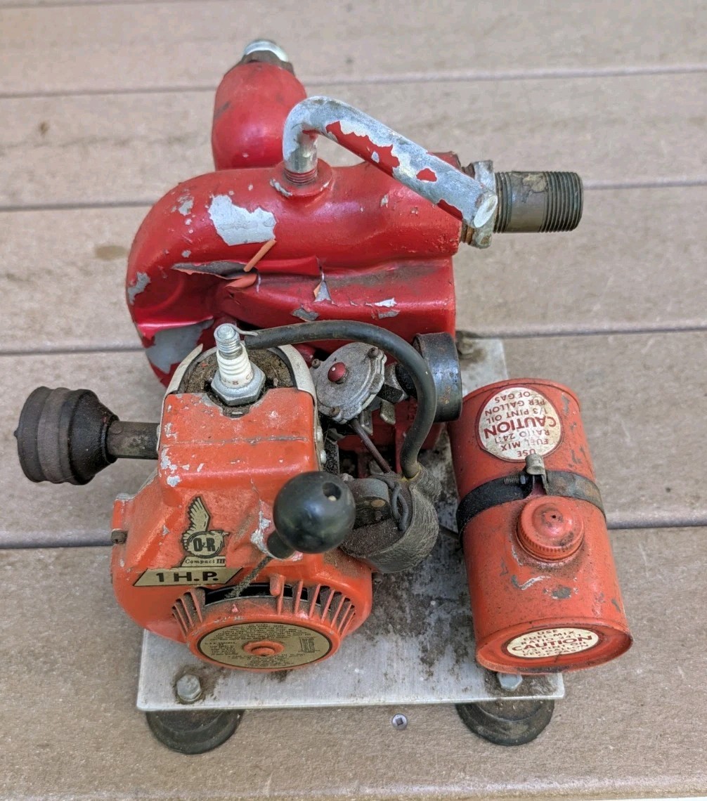 Vintage Ohlsson & Rice O&R Engine Motor With Kenco 61M Water Pump Pulls Over 