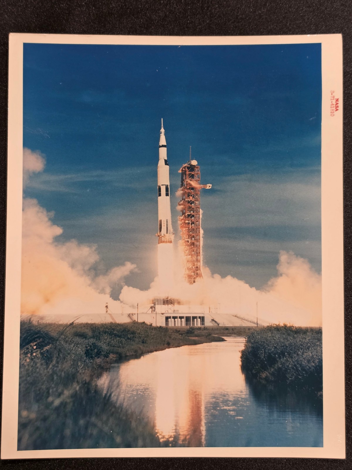 NASA Apollo 15 Saturn V Launch Red Number Photograph S-71-41810 Vintage NASA Apollo 15 Saturn V Launch Red Number Photograph S-71-41810 Vintage