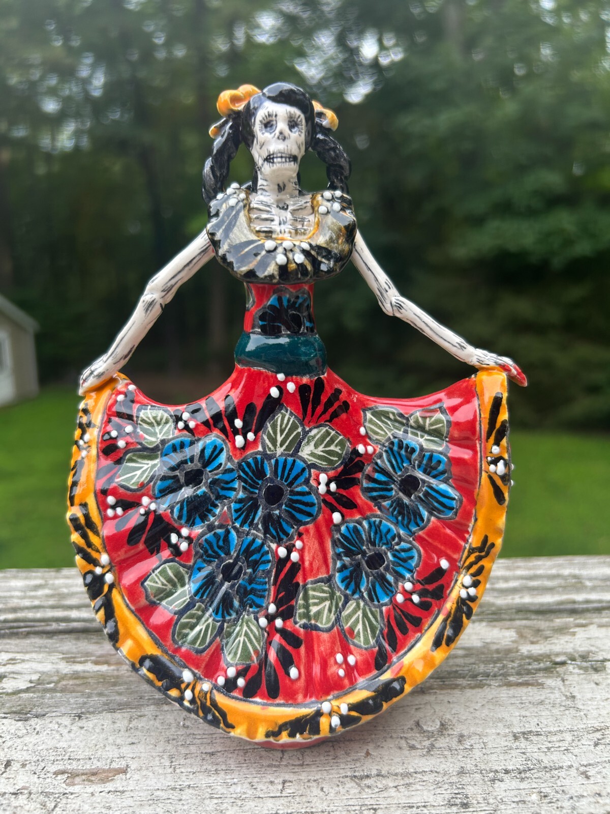 Bailarina Dancer Catrina Mini Talavera Statue 7 Bailarina Dancer Catrina Mini Talavera Statue 7