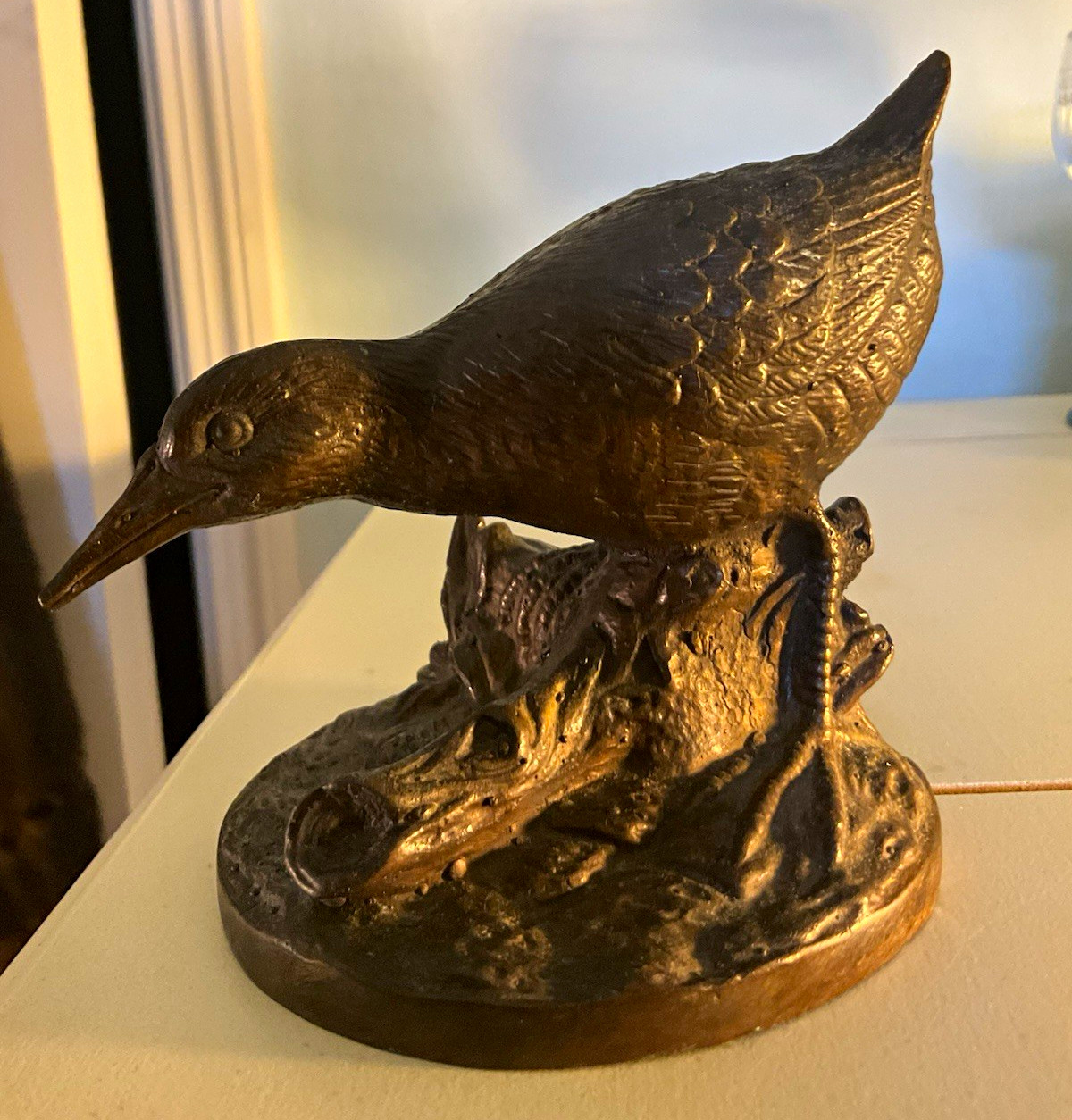 Bronze Metal Quail Bird Figurine on Base, Metallic Finish, 5 in L x 3 in H Bronze Metal Quail Bird Figurine on Base, Metallic Finish, 5 in L x 3 in H