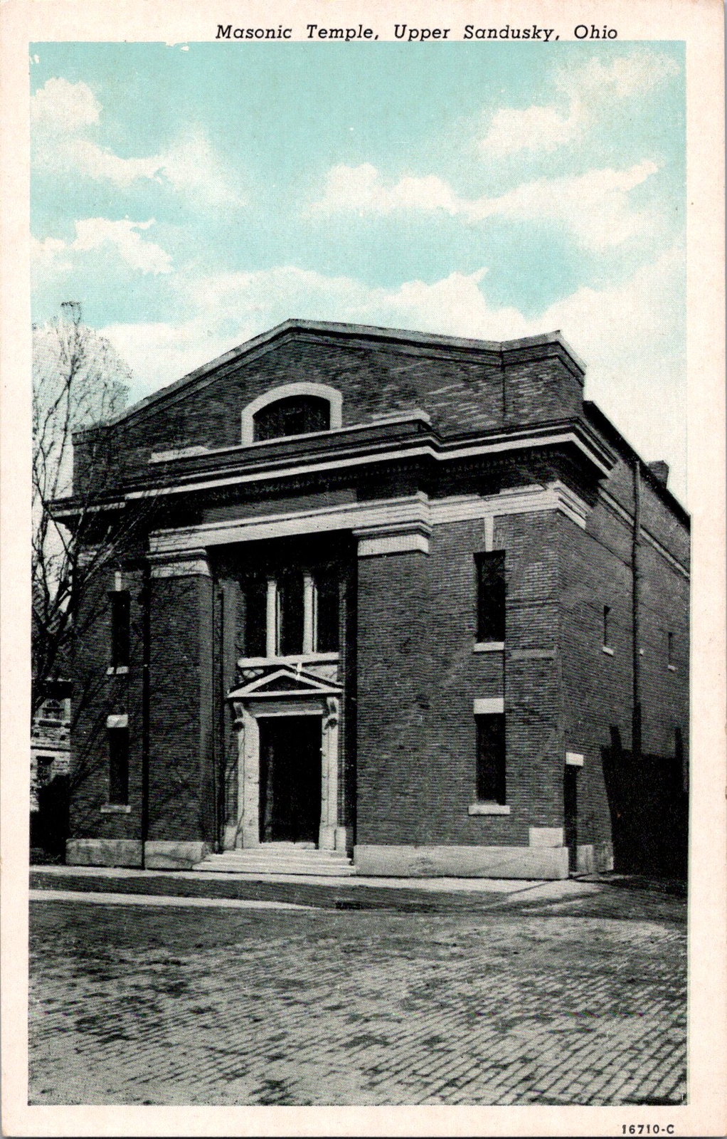 K13/ Upper Sandusky Ohio Postcard c1940s Masonic Temple 164 K13/ Upper Sandusky Ohio Postcard c1940s Masonic Temple 164