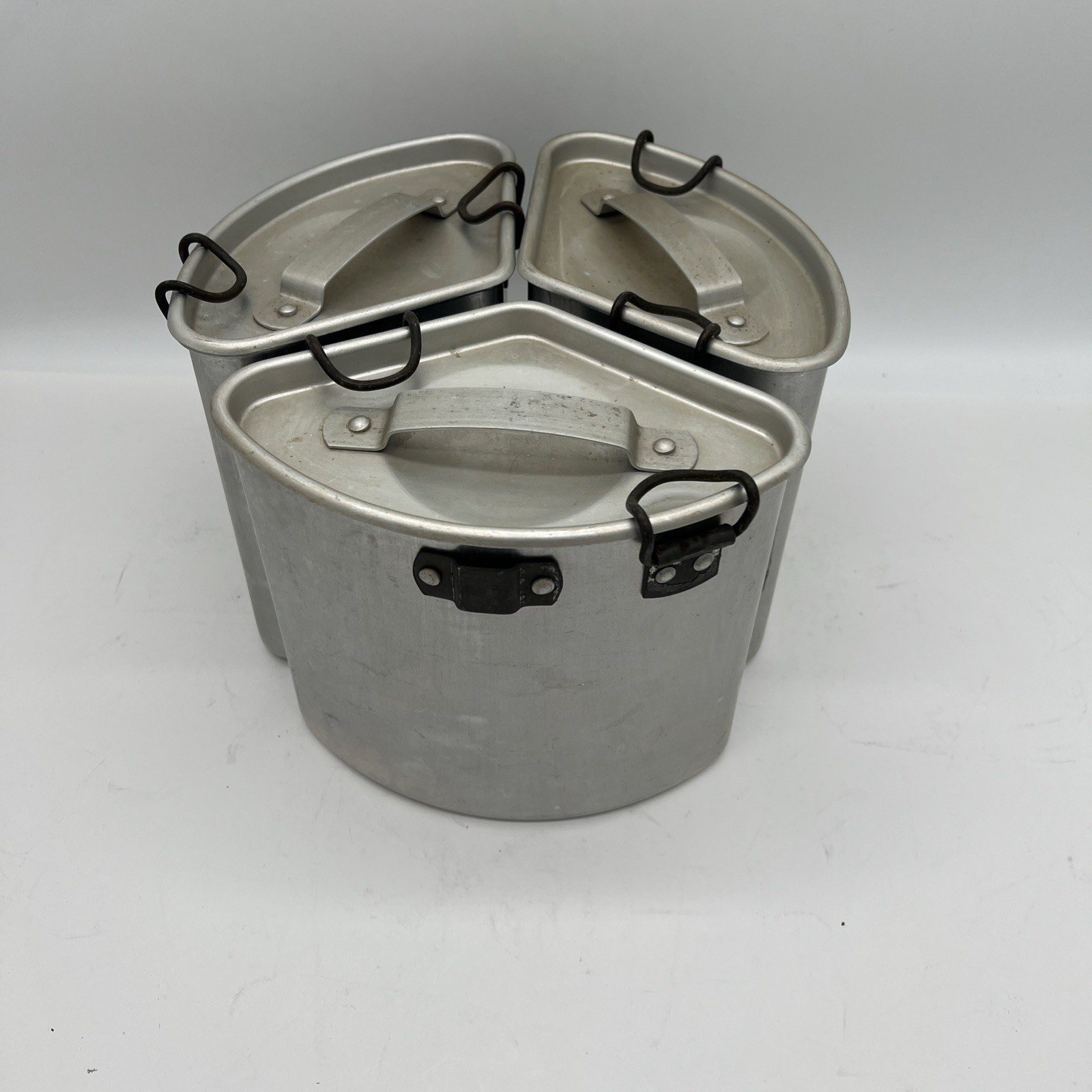 Vintage Chambers Wear-Ever Thermowell 3 Pc Pot Set w/Lids Aluminum USA