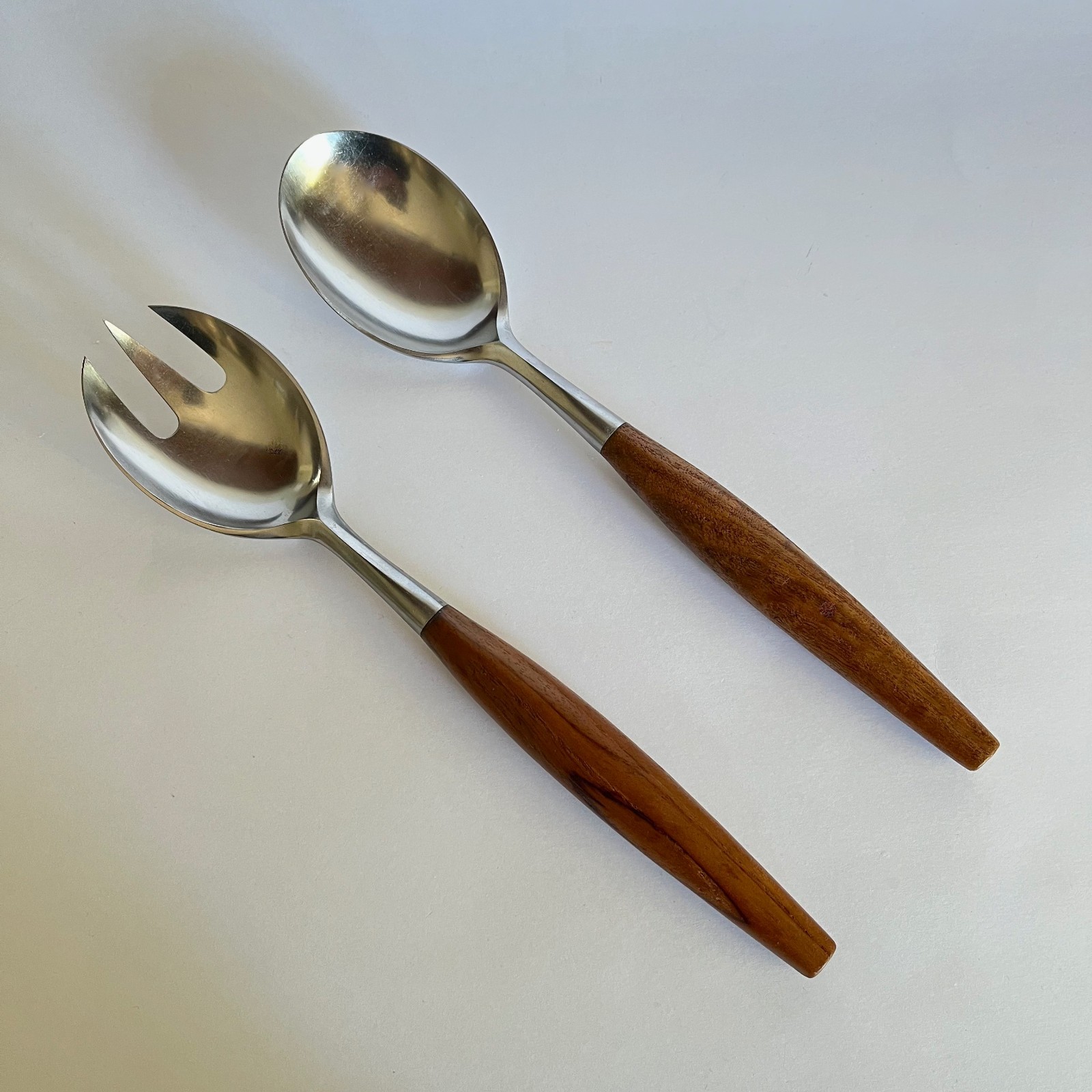 Vtg Dansk Fjord Serving Set Fork Spork Spoon Stainless Teak Quistgaard Ducks 11 Vtg Dansk Fjord Serving Set Fork Spork Spoon Stainless Teak Quistgaard Ducks 11