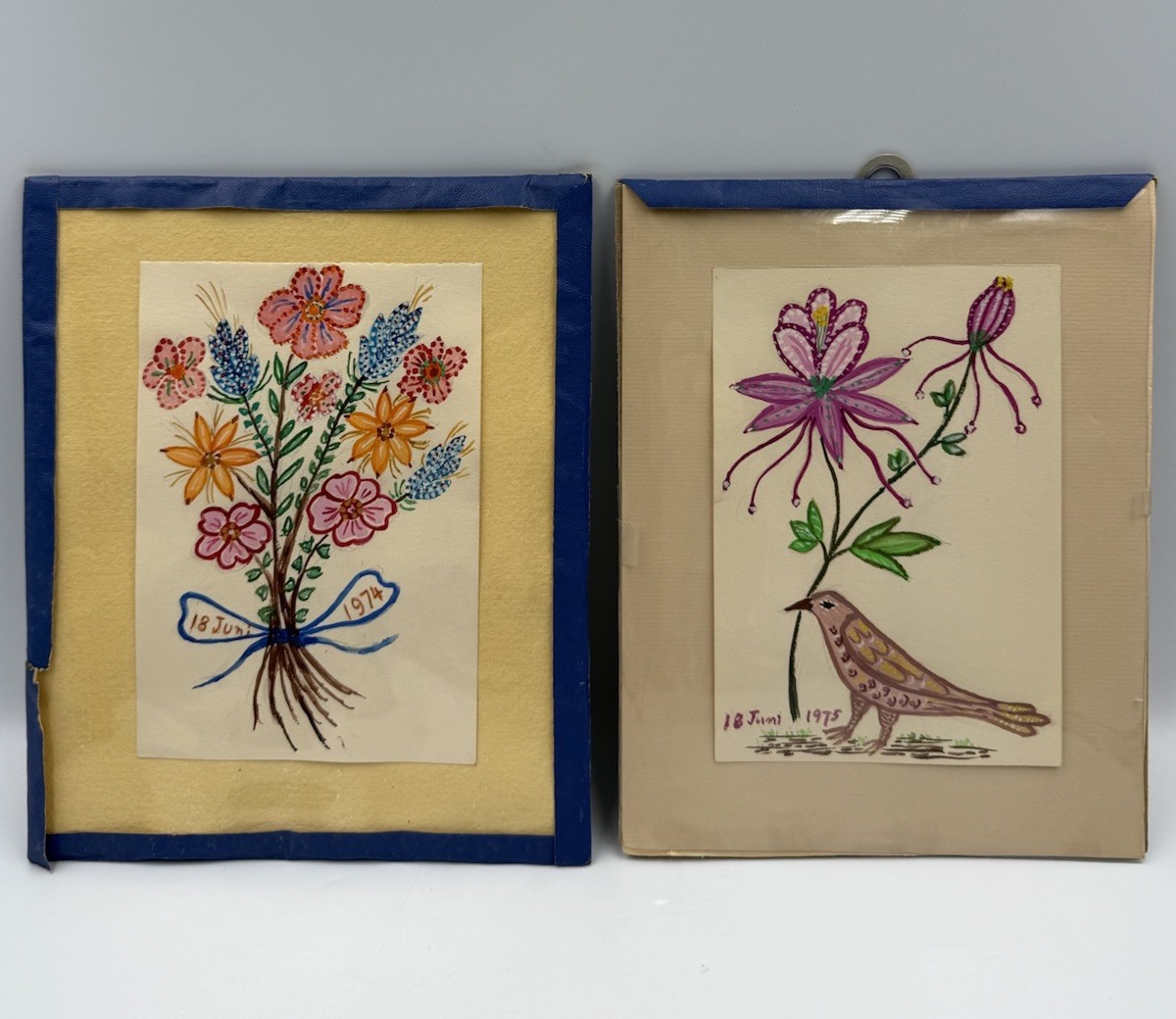 Vintage German Letters With Art 1974-1975