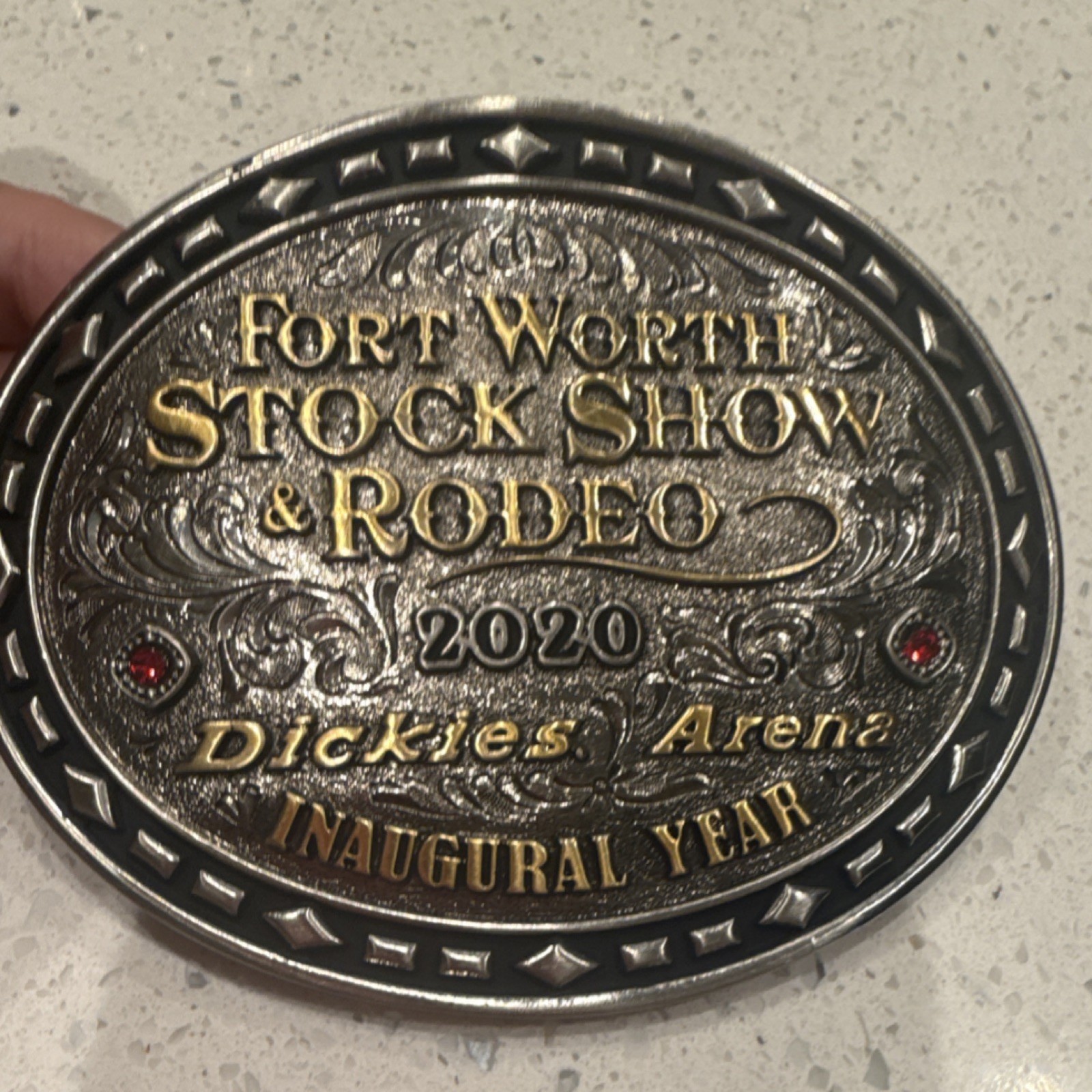 Montana Silversmiths Fort Worth Stock Show & Rodeo 2020 Dickies Arena Buckle Montana Silversmiths Fort Worth Stock Show & Rodeo 2020 Dickies Arena Buckle