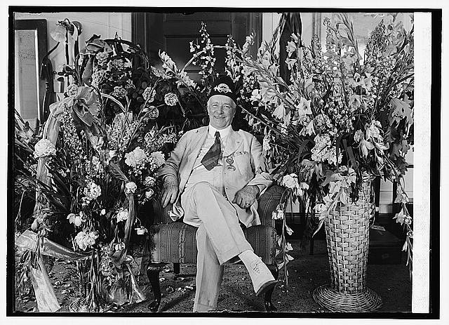 Photo:1923 Shriner Man Seated Among Flower Arrangements Portrait
