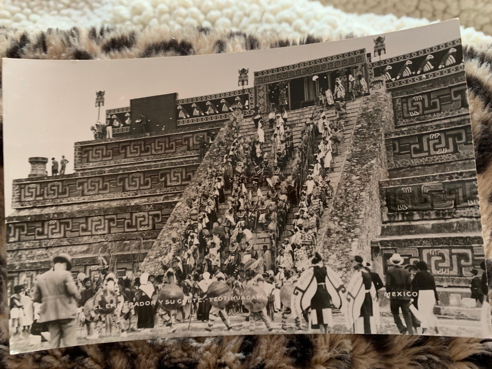RPPC Photo Postcard Teotihuacan Festival The Emperor and his Court Mexico RPPC Photo Postcard Teotihuacan Festival The Emperor and his Court Mexico
