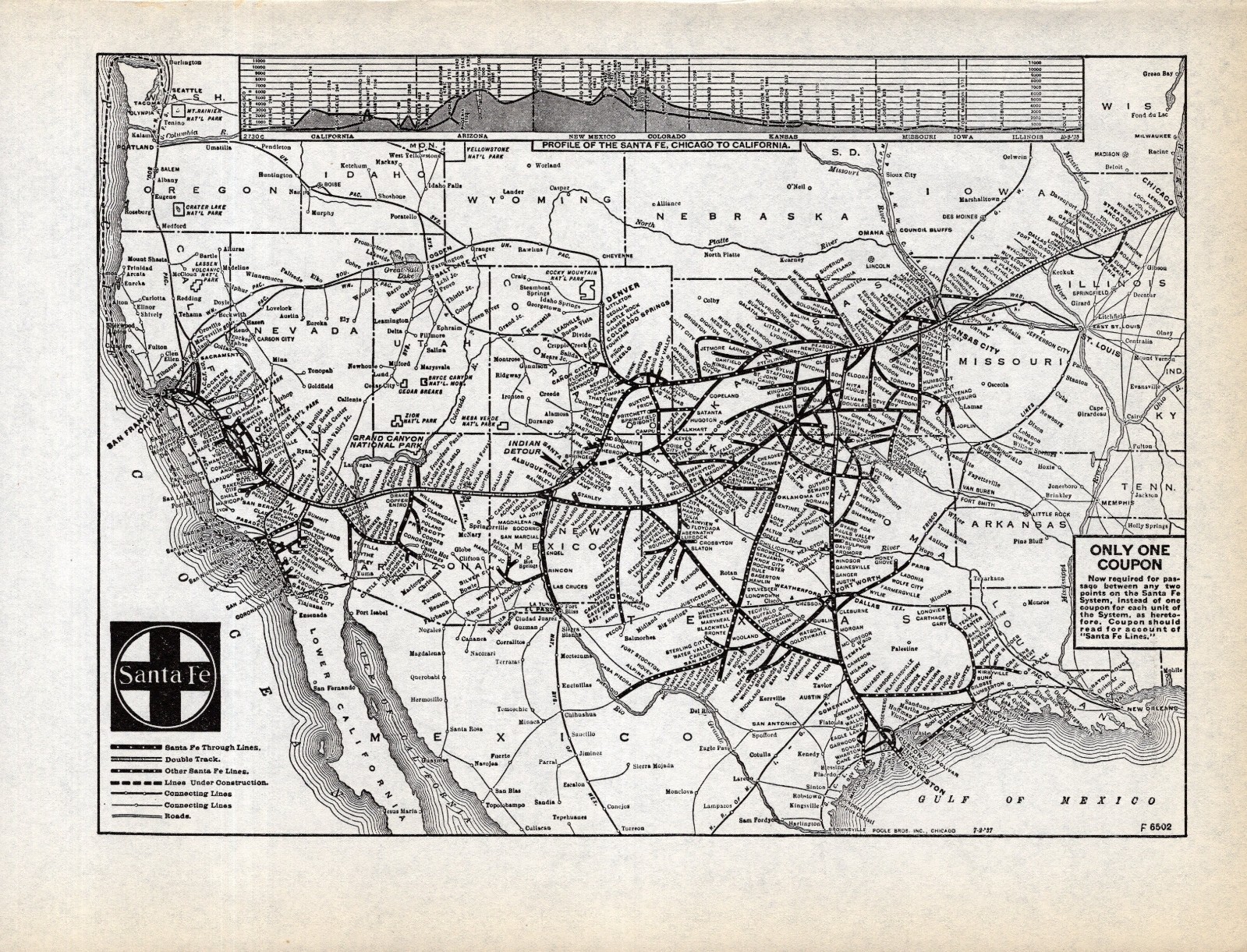 1937 Antique Santa Fe Railroad Map Vintage Santa Fe Railway Map 2549 1937 Antique Santa Fe Railroad Map Vintage Santa Fe Railway Map 2549