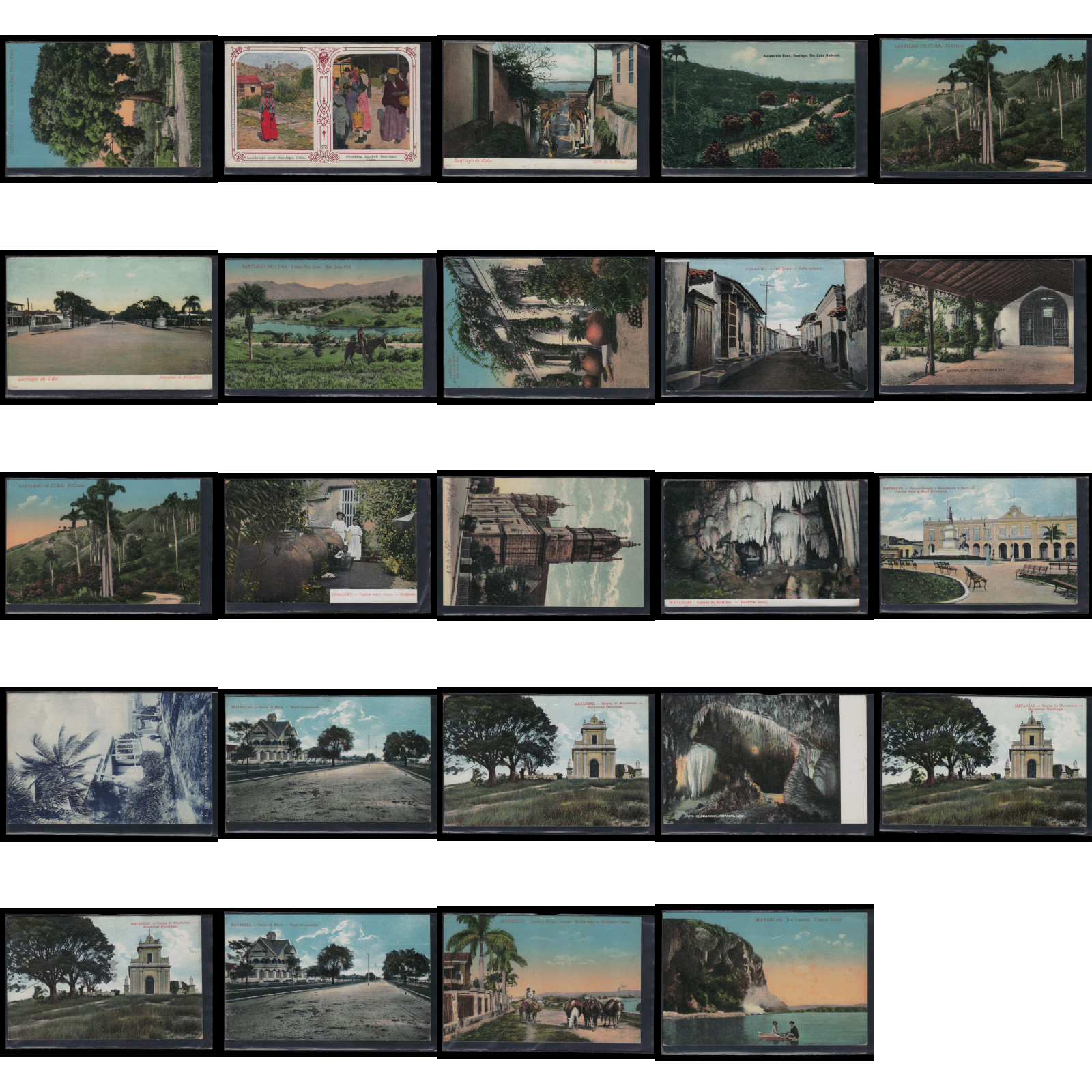Vintage Lot of 17 Matanzas Santiago Camaguey Cuba Pre Revolution Postcards