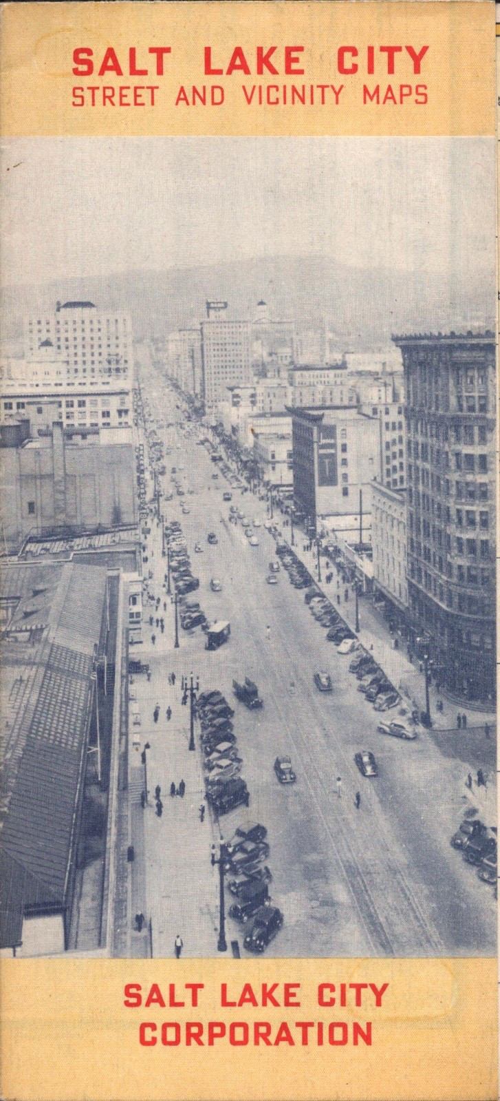 1940 SALT LAKE CITY, UTAH vintage tourism brochure STREET MAP and AREA MAP 1940 SALT LAKE CITY, UTAH vintage tourism brochure STREET MAP and AREA MAP