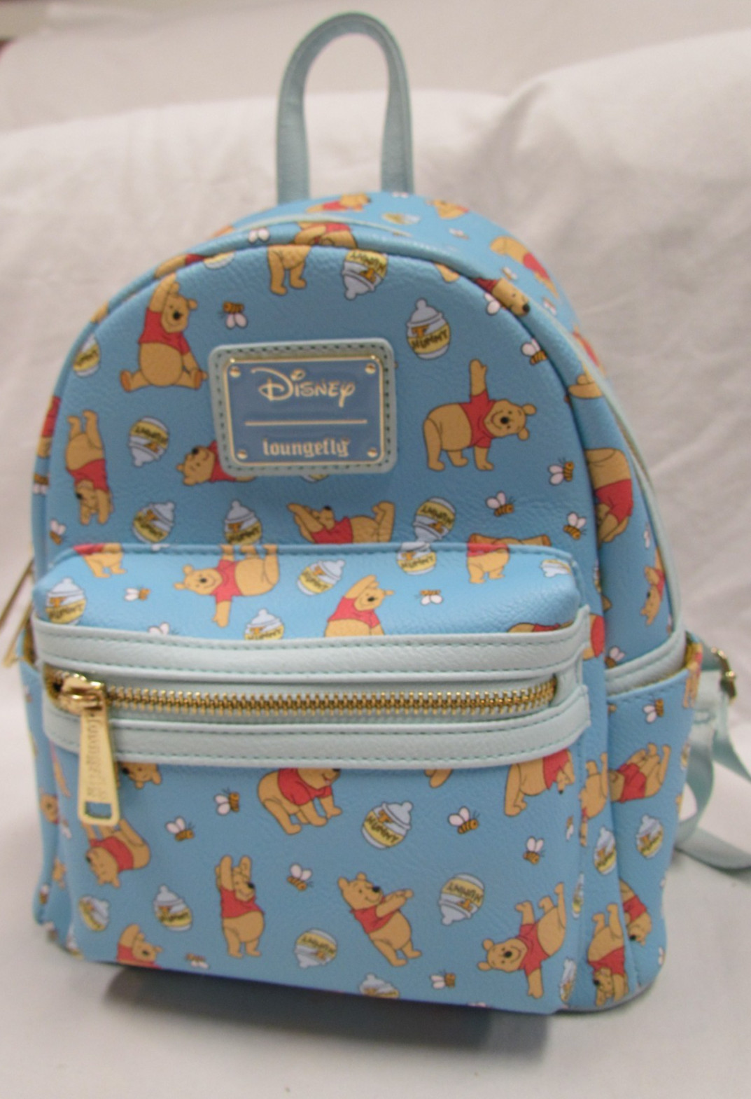 Loungefly Disney Winnie The Pooh Hunny Pot Bees Light Blue Mini Backpck NWOT Loungefly Disney Winnie The Pooh Hunny Pot Bees Light Blue Mini Backpck NWOT