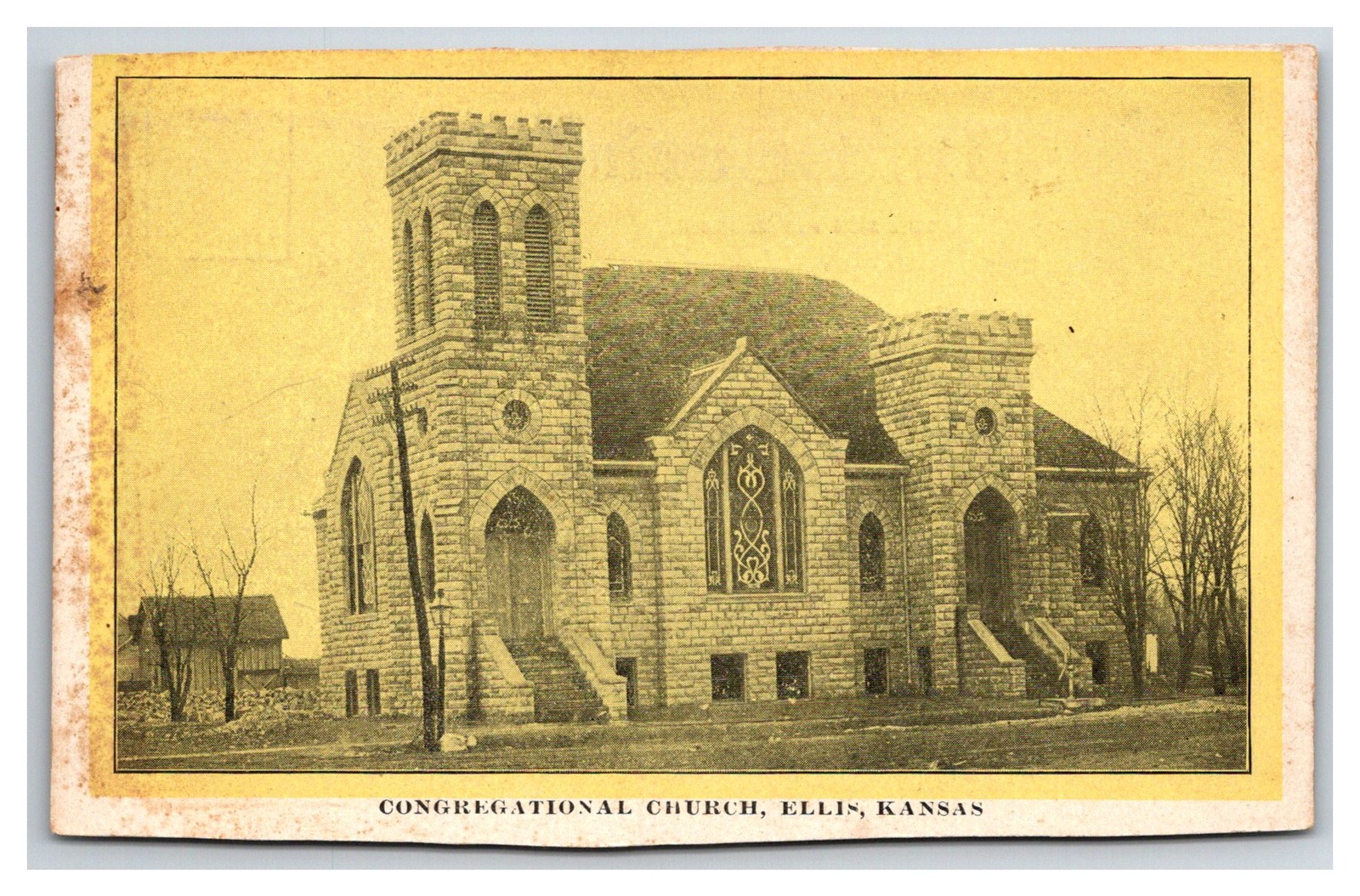 Ellis Kansas ~ Congregatonal Church RARE VIEW Ellis Kansas ~ Congregatonal Church RARE VIEW