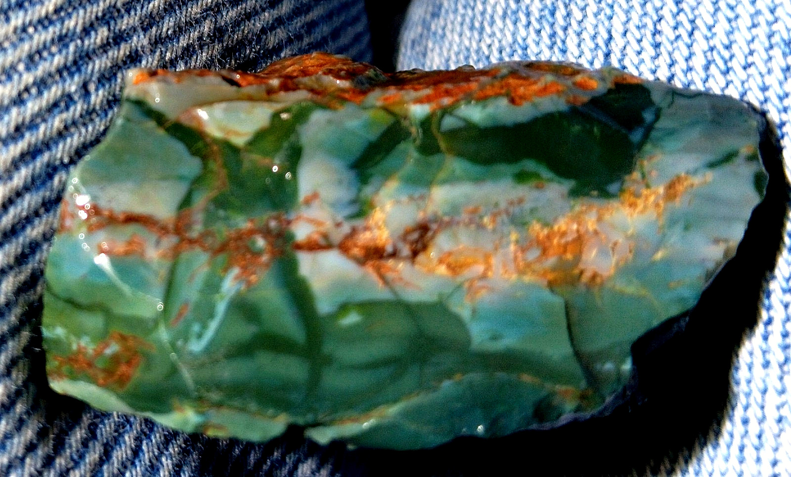 AAA+ Museum Quality Oregon Skaggs Jasper Green Blue Black  Rough Lapidary SKG#07