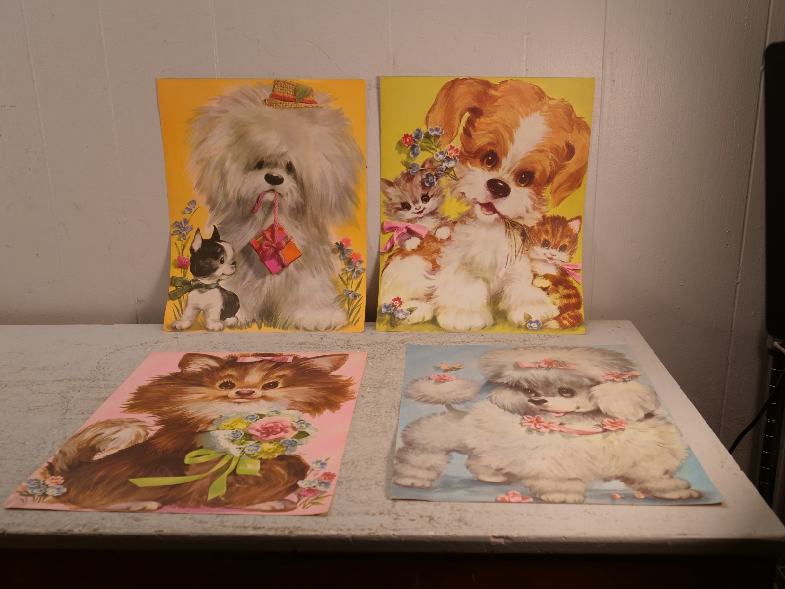 Vintage PRECIOUS PETS by Coby Poster Prints 1970s Set Of 4 Cats Dogs Vintage PRECIOUS PETS by Coby Poster Prints 1970s Set Of 4 Cats Dogs