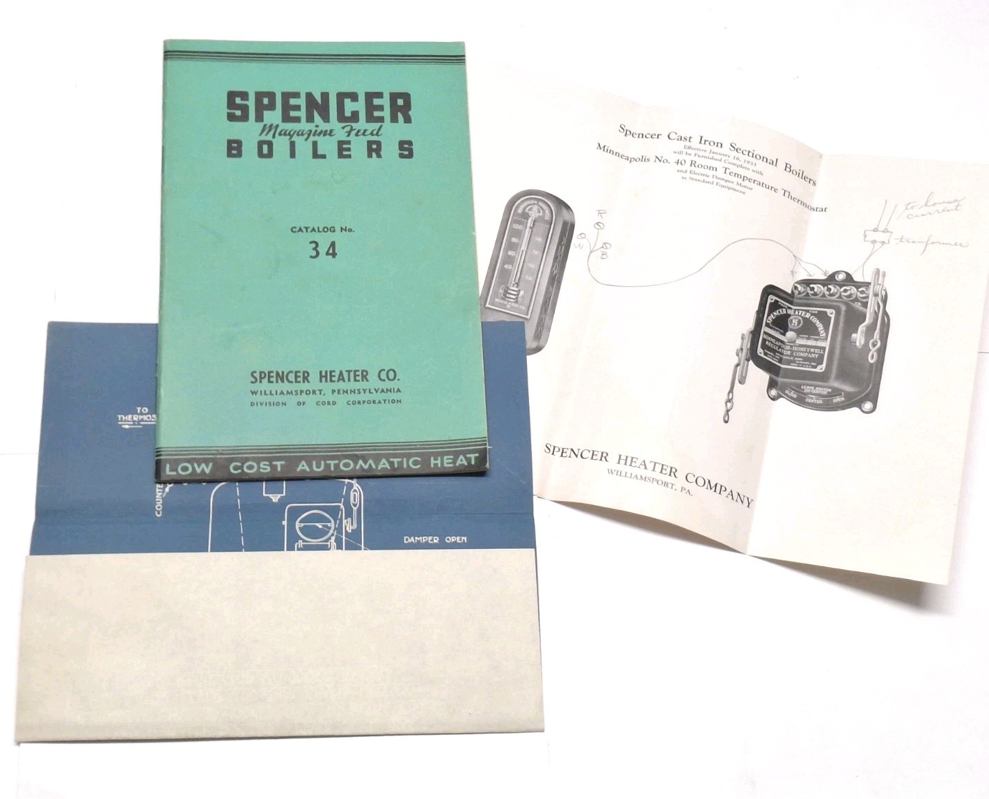 Spencer Heater Co Feed Boilers Williamsport PA Catalog & Extras Lot 1934 Spencer Heater Co Feed Boilers Williamsport PA Catalog & Extras Lot 1934