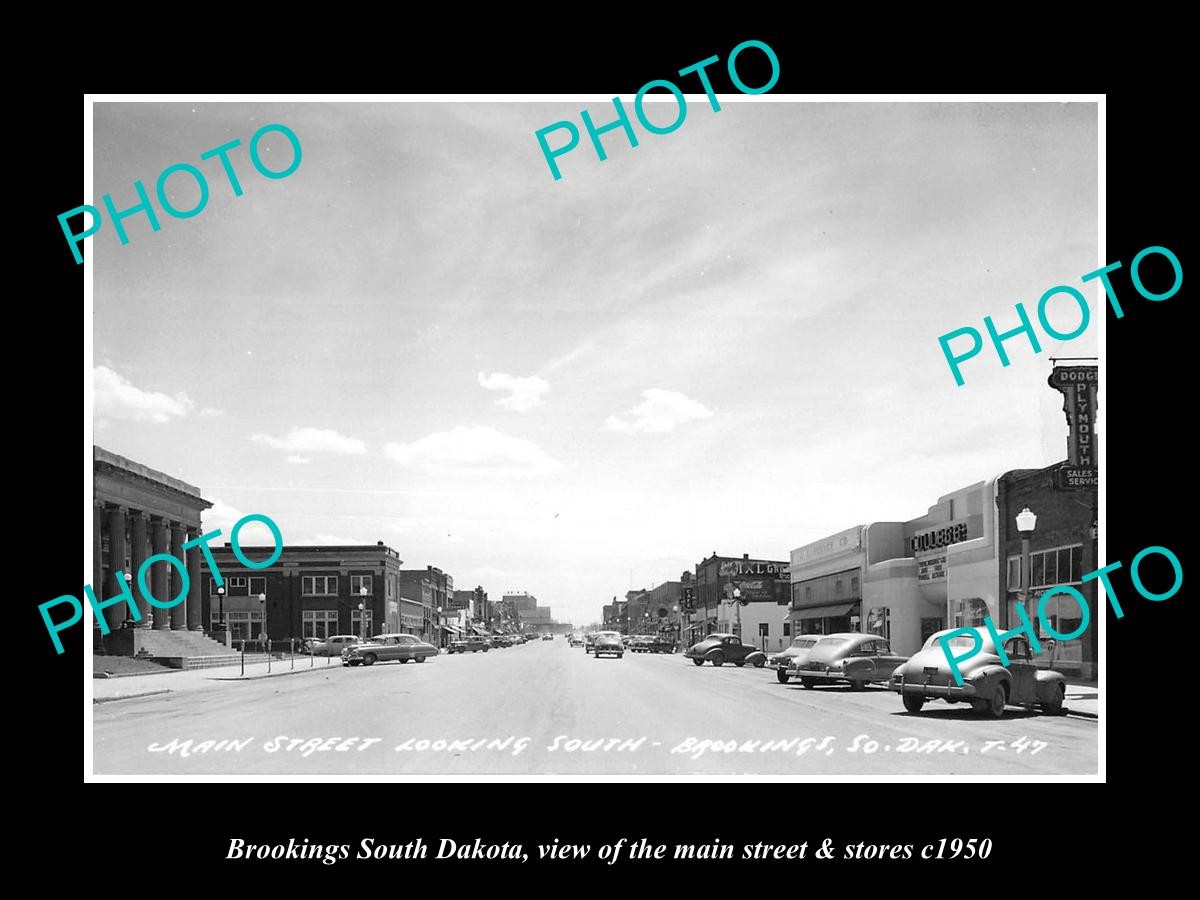 Brookings South Dakota The Main St & Stores c1950 Old Large Historic Photo