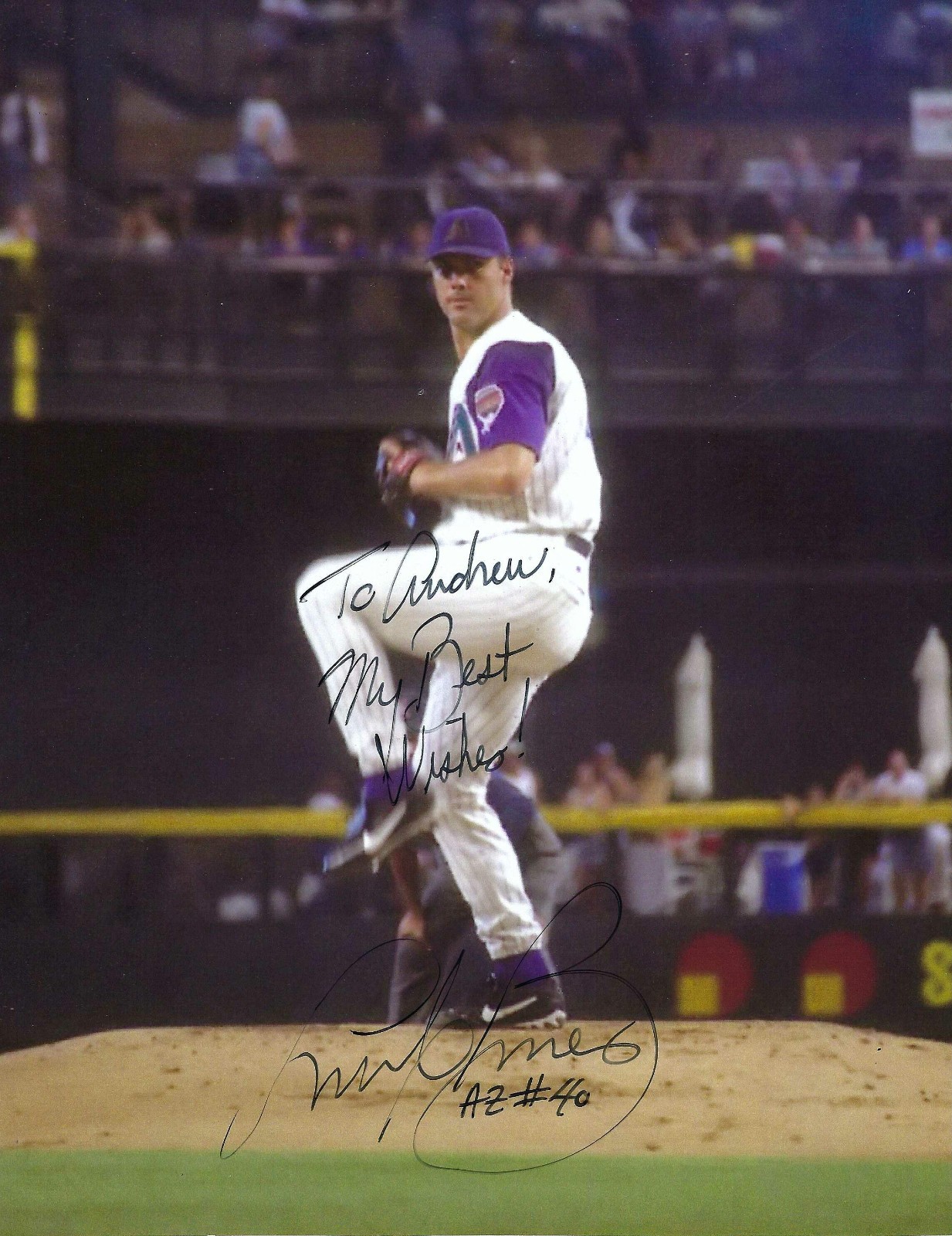 Arizona Diamondbacks Andy Benes Signed Autographed 8x10 Photo To Andrew Arizona Diamondbacks Andy Benes Signed Autographed 8x10 Photo To Andrew