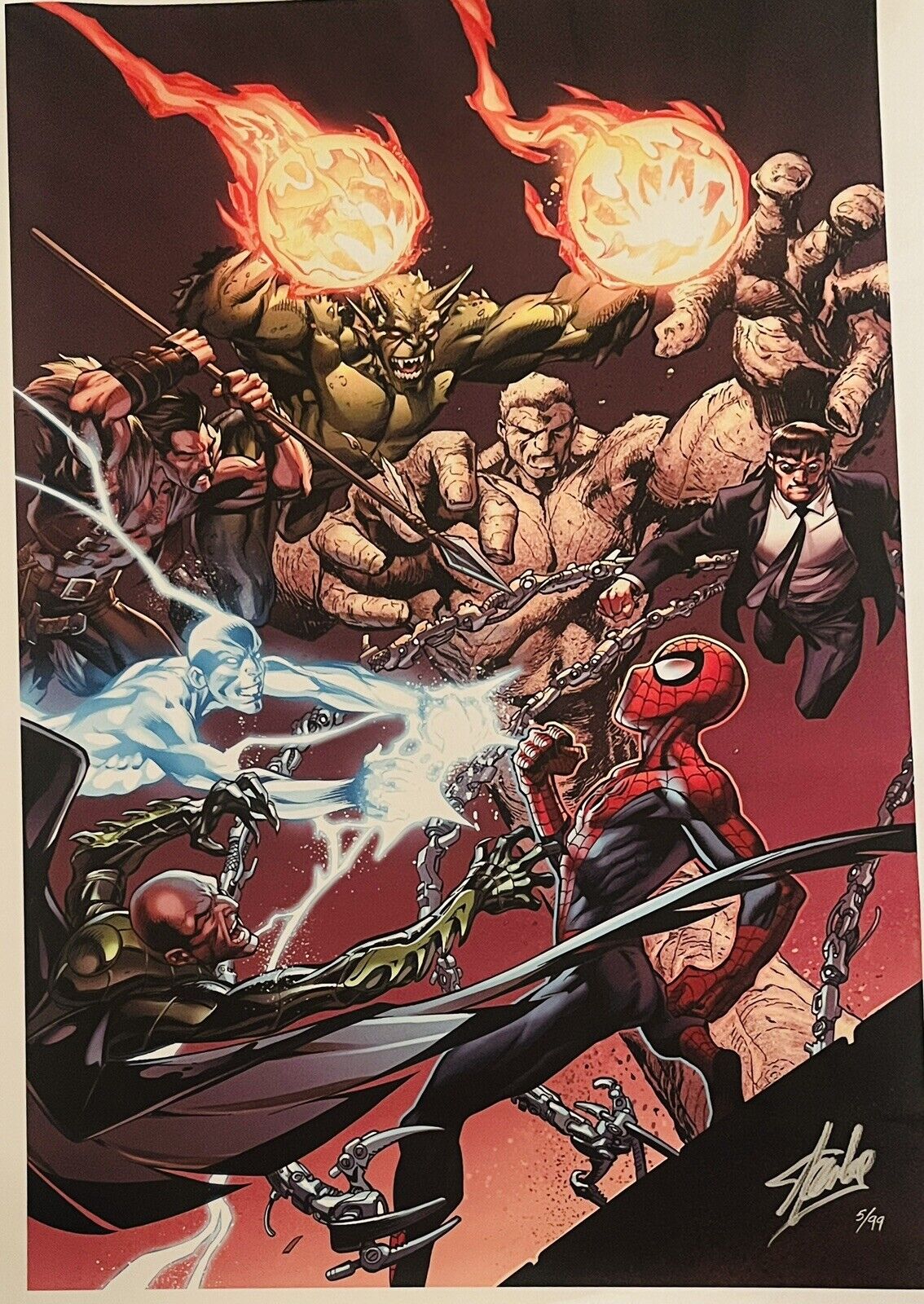 Stan Lee Signed “Ultimate Spiderman #158, Giclee On Canvas. LIMITED EDITION