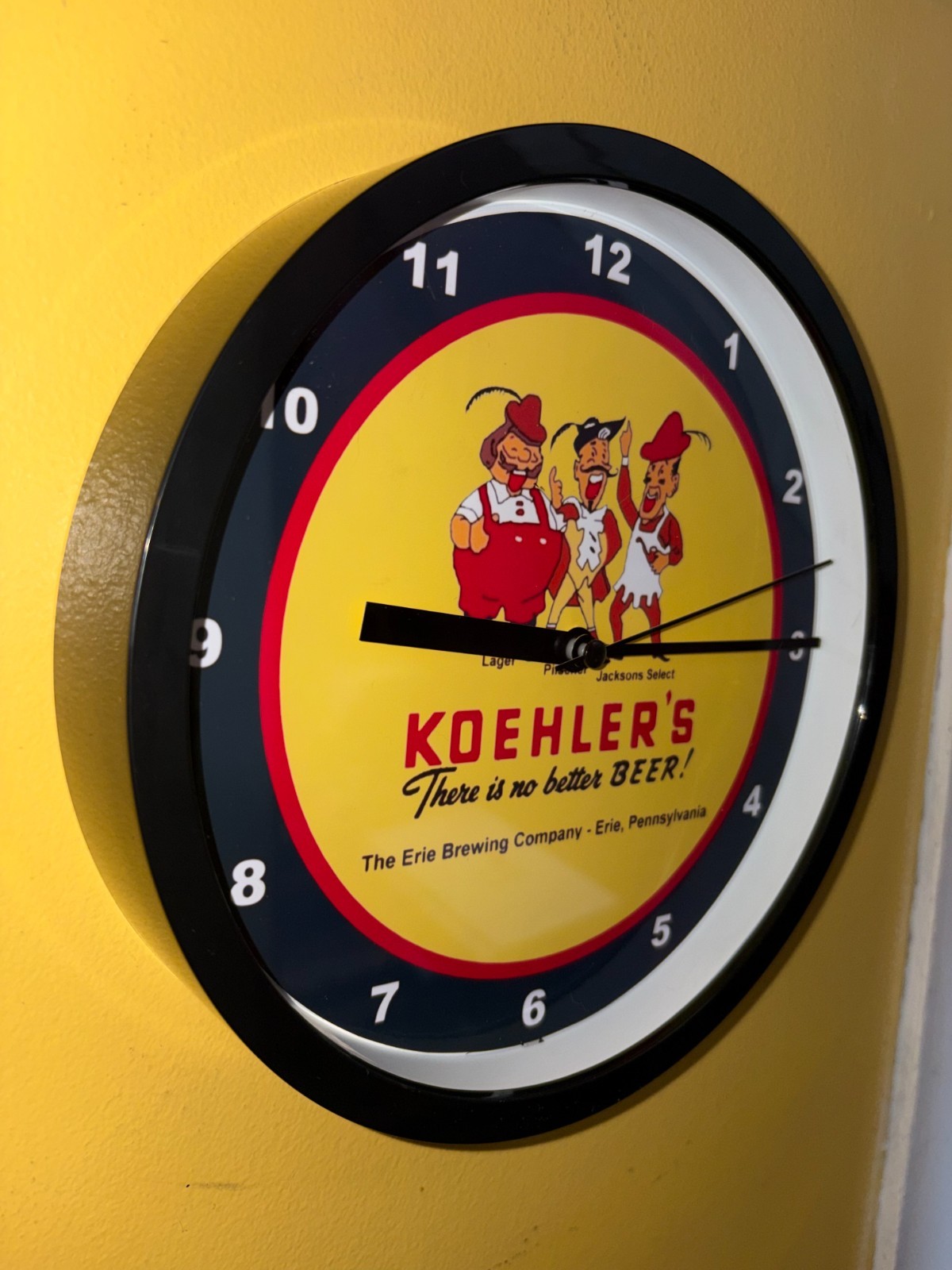Koehler's Erie Pennsylvania Beer Bar Man Cave Advertising Clock Sign