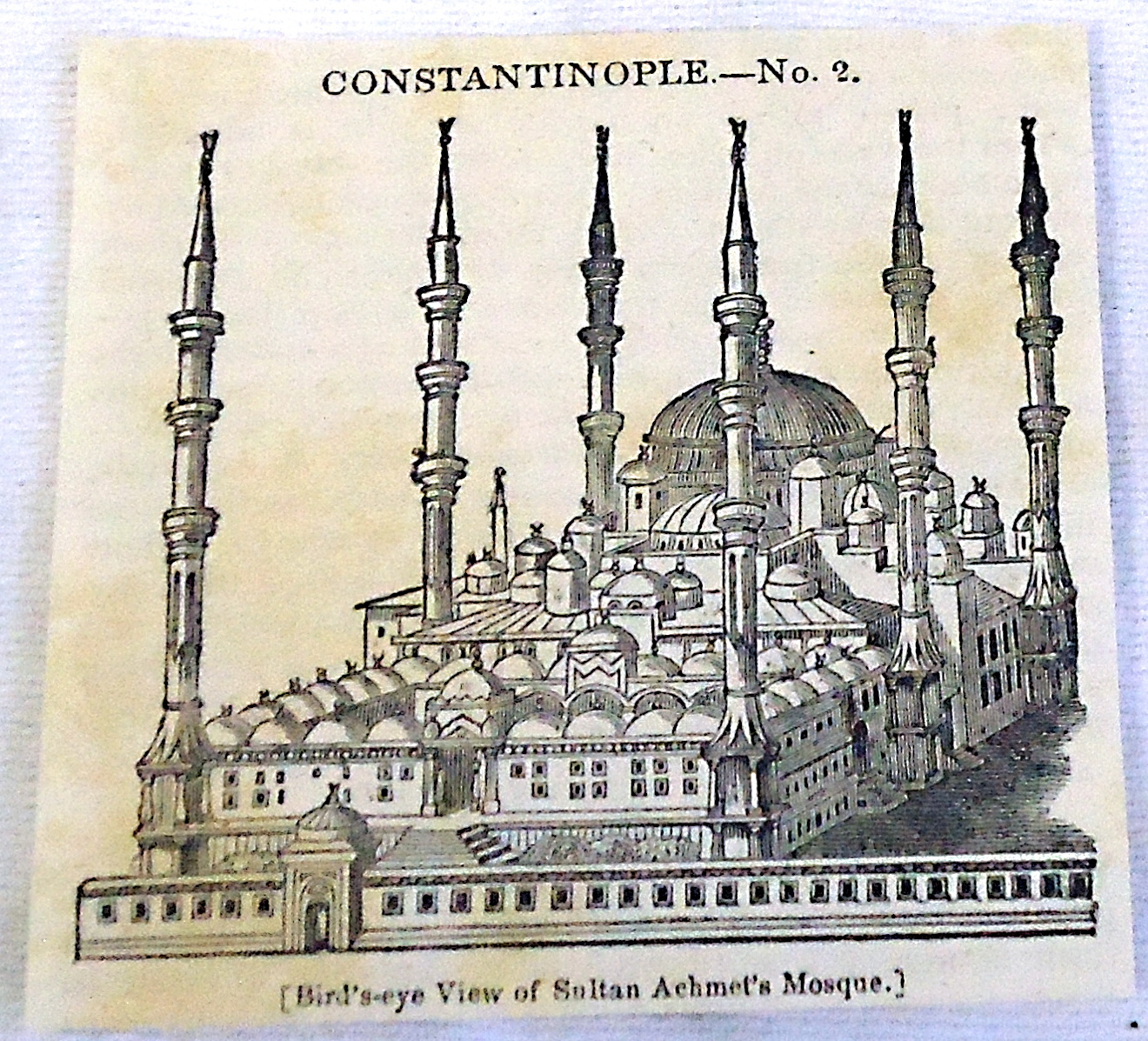 1832 small magazine engraving ~ View of Sultan Achment\'s Mosque ~ CONSTANTINOPLE