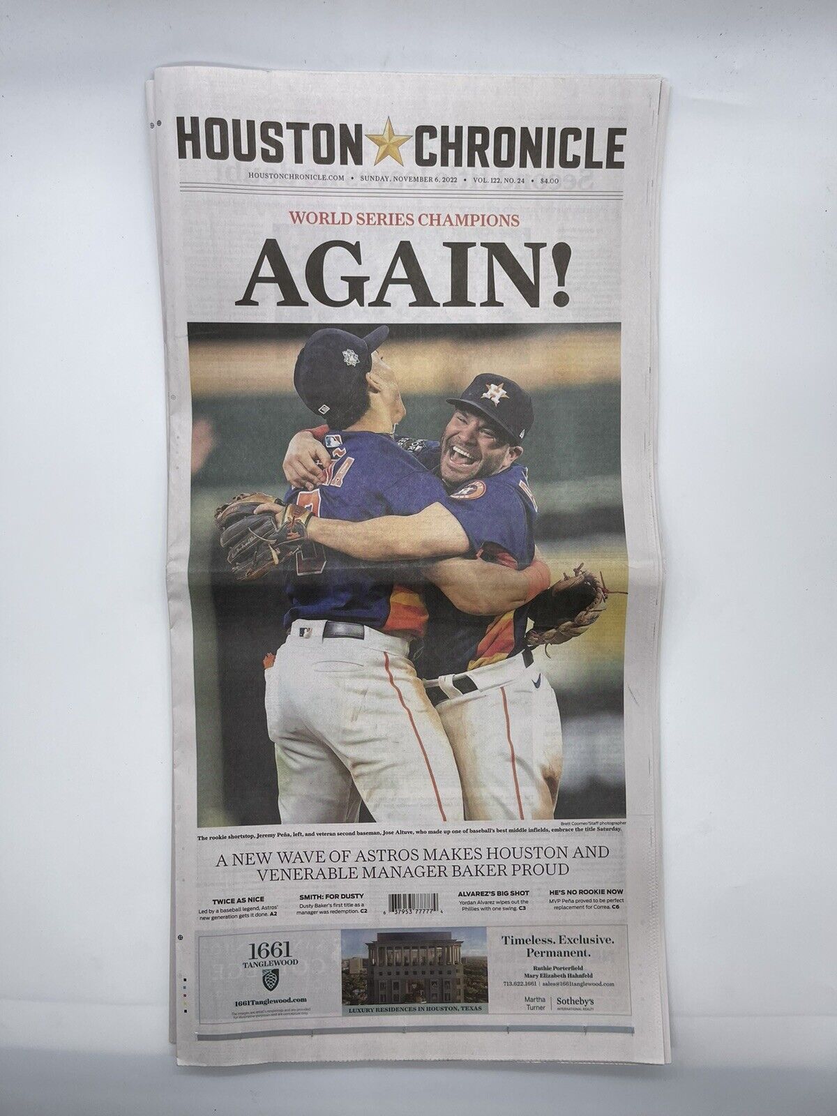 AGAIN 2022 Houston Astros World Series Champions. Houston Chronicle