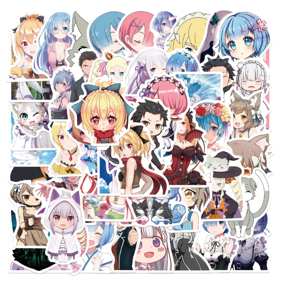 Mix 50 PCs Re:Zero Starting Life in Another World Notebook Laptop Car Sticker