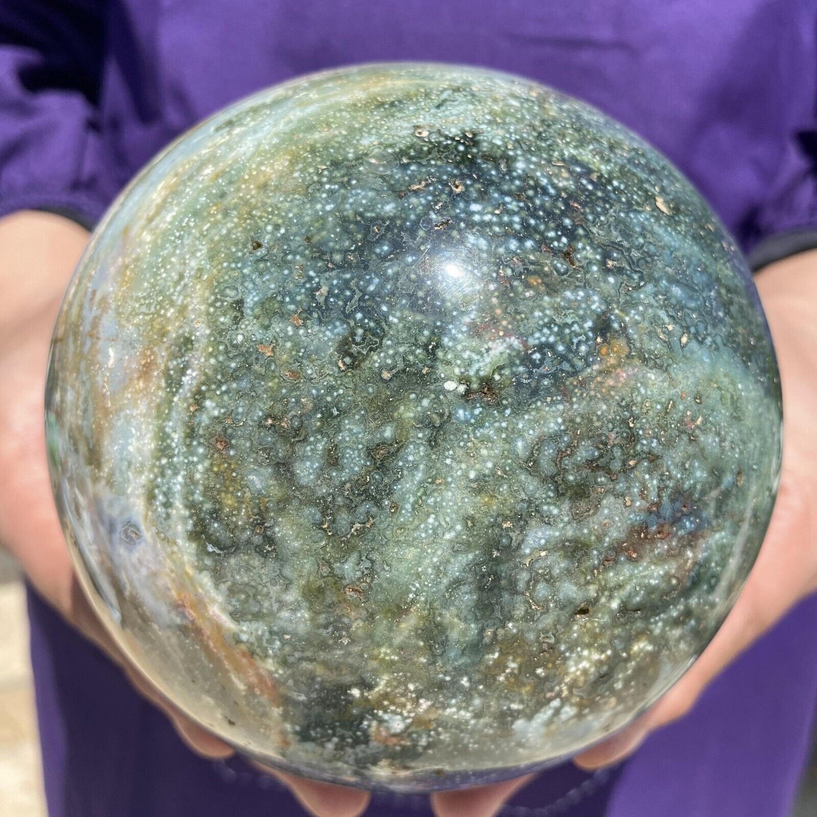 2590g Large Natural Ocean Jasper Sphere Crystal Mineral Healing Ball Madagascar