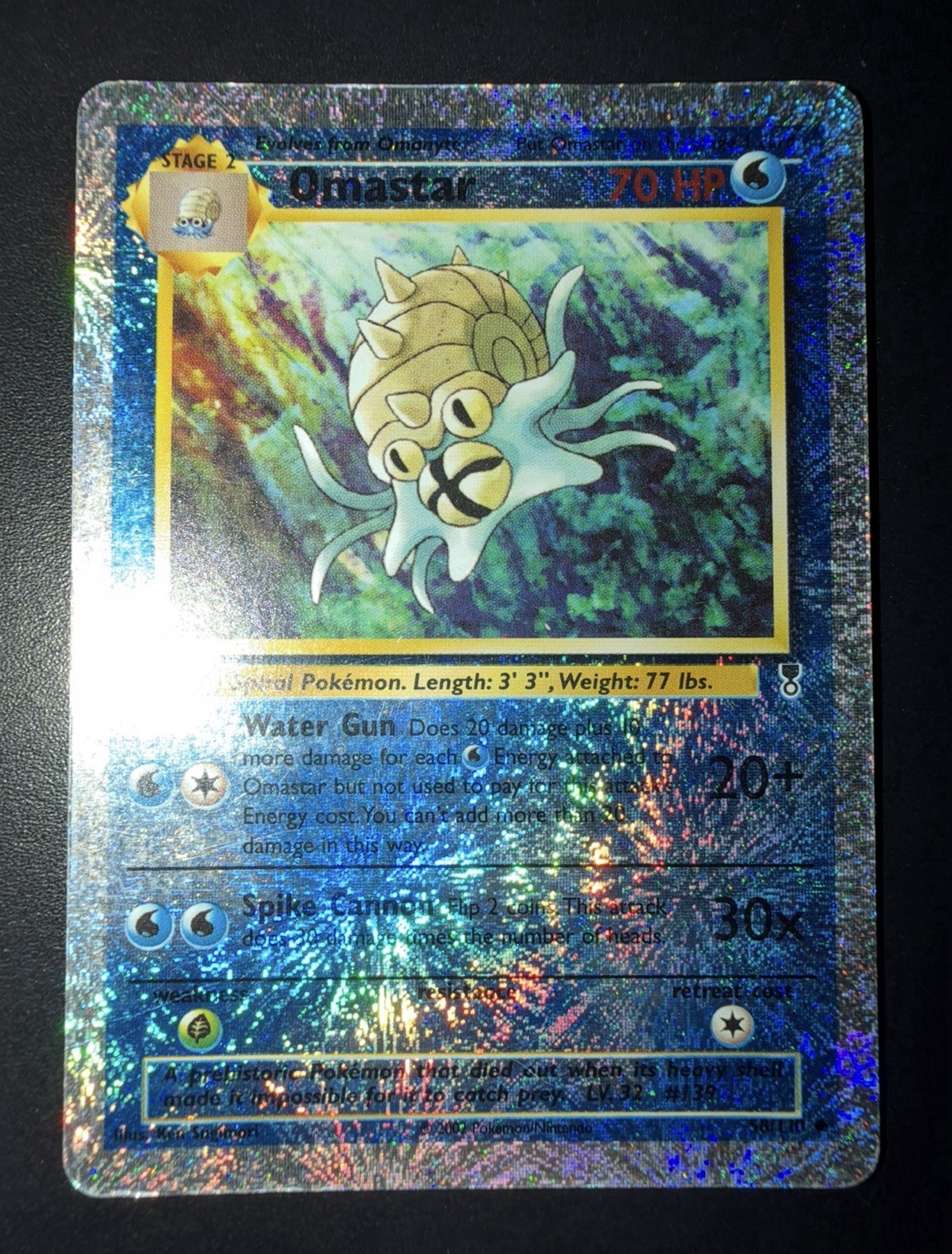 2002 POKEMON LEGENDARY COLLECTION #58 OMASTAR-REVERSE FOIL 
