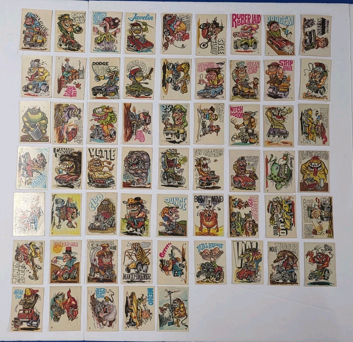 Vintage Donruss 1970 Odder Odd Rods Sticker Cards Lot Of 59 **New Top Loaders** Vintage Donruss 1970 Odder Odd Rods Sticker Cards Lot Of 59 **New Top Loaders**