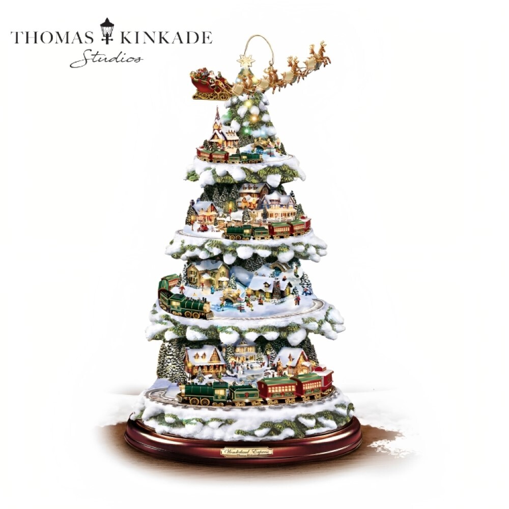 Bradford Thomas Kinkade Wonderland Express Christmas Tree Decor Santa Trains 16 Bradford Thomas Kinkade Wonderland Express Christmas Tree Decor Santa Trains 16