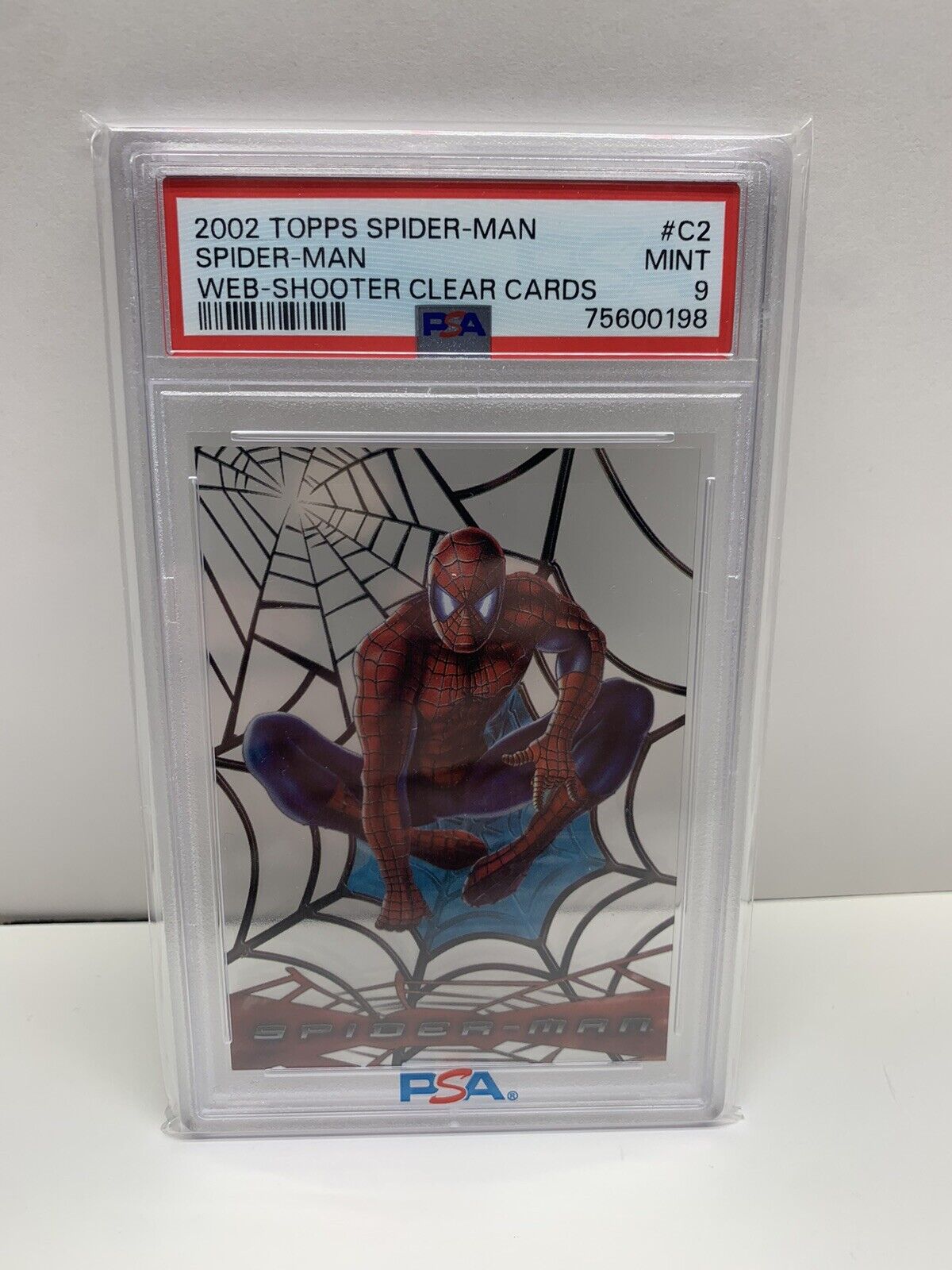 2002 Topps Spider-Man The Movie #C2 Web Shooter Clear Card PSA 9 MINT