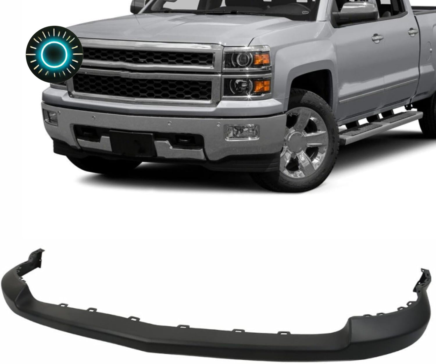 Primed Plastic Front Upper Bumper Cover Replacement for Silverado 1500 2014-2015