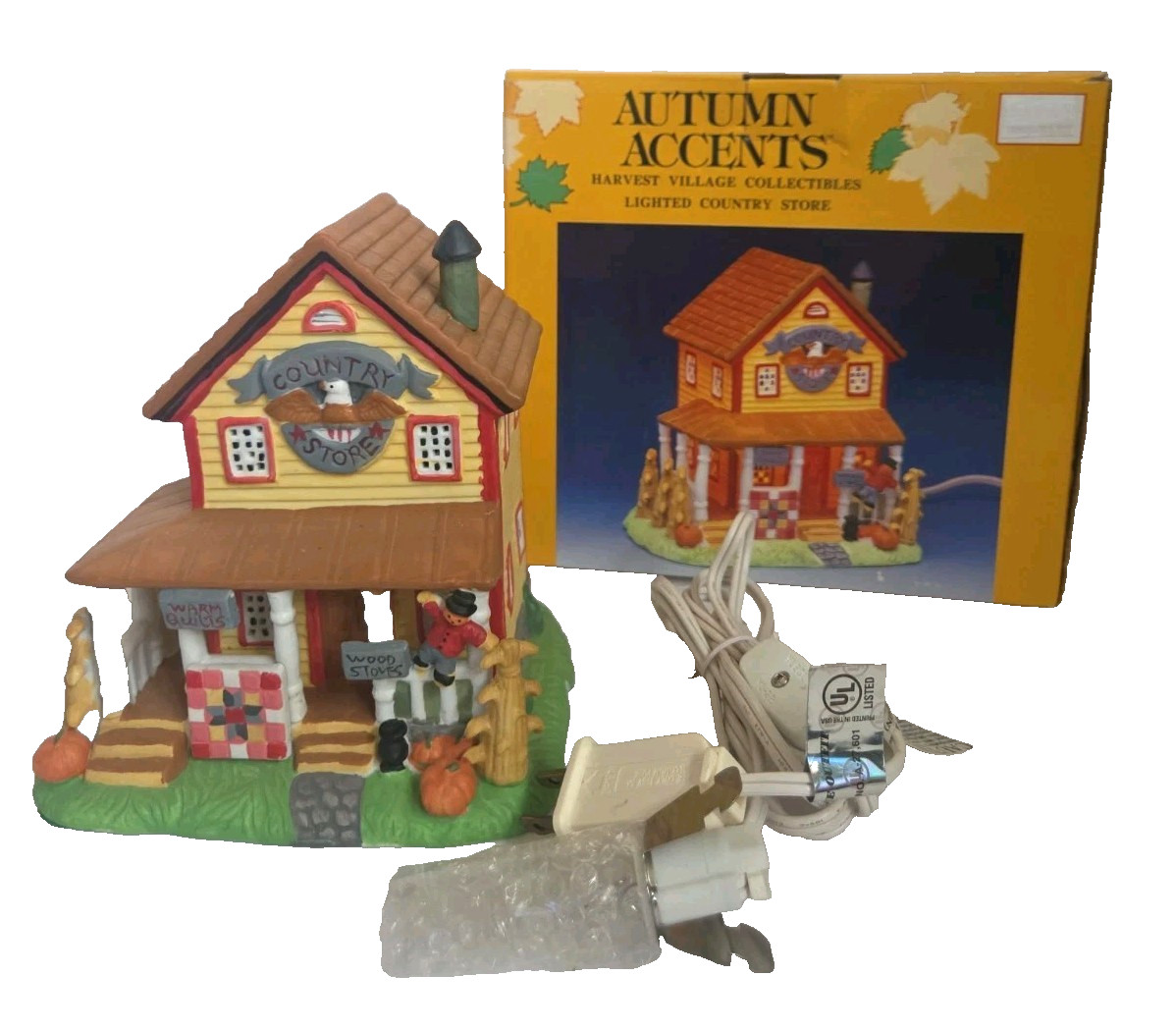Autumn Accents Harvest Village Collectible Lighted Country Store Vtg Fall Décor