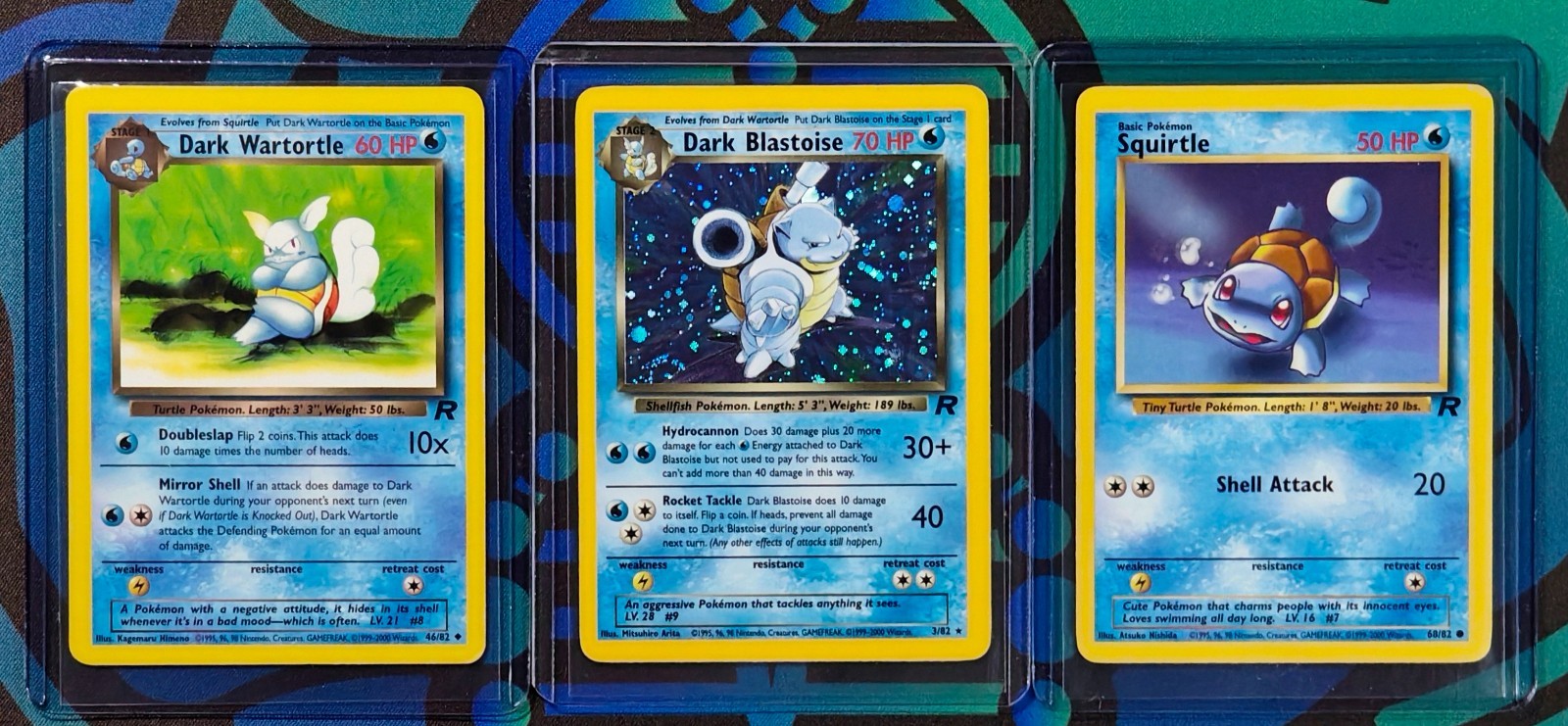 Pokemon DARK BLASTOISE Holo꩜, Dark Wartortle & SquirtleⓇ | 2000 Team Rocket Pokemon DARK BLASTOISE Holo꩜, Dark Wartortle & SquirtleⓇ | 2000 Team Rocket