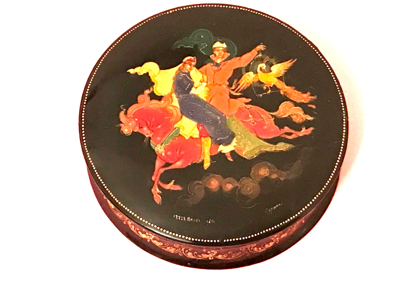 💚RARE 1964 SURINA Gorgeous PALEKH #13288 ICONOGRAPHY Style Russian Lacquer Box