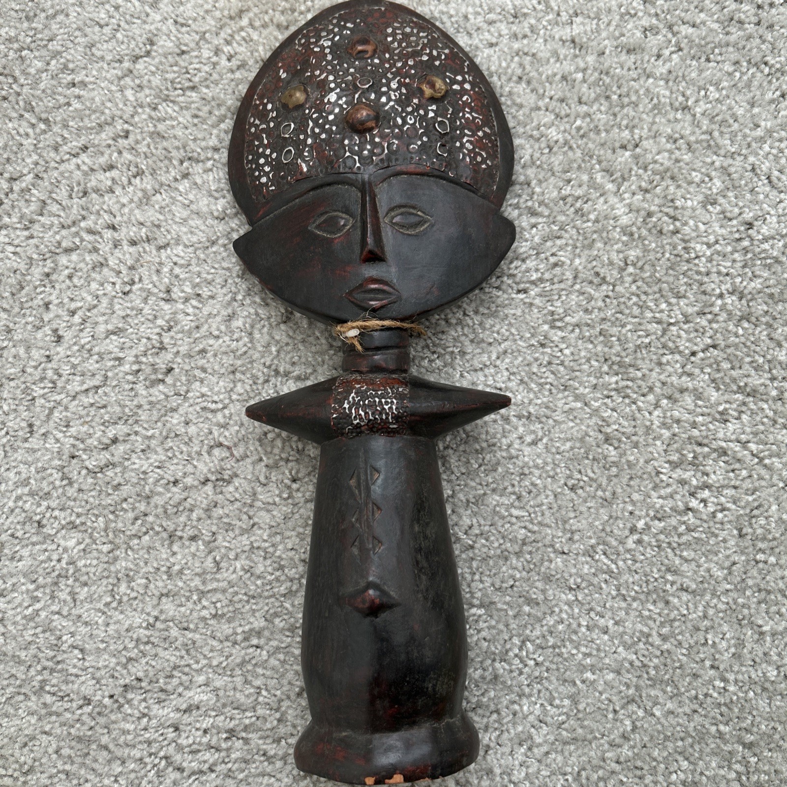Vintage Akuaba Fertility Doll Ghana Carved Wood African Art 15 Inches tall Vintage Akuaba Fertility Doll Ghana Carved Wood African Art 15 Inches tall