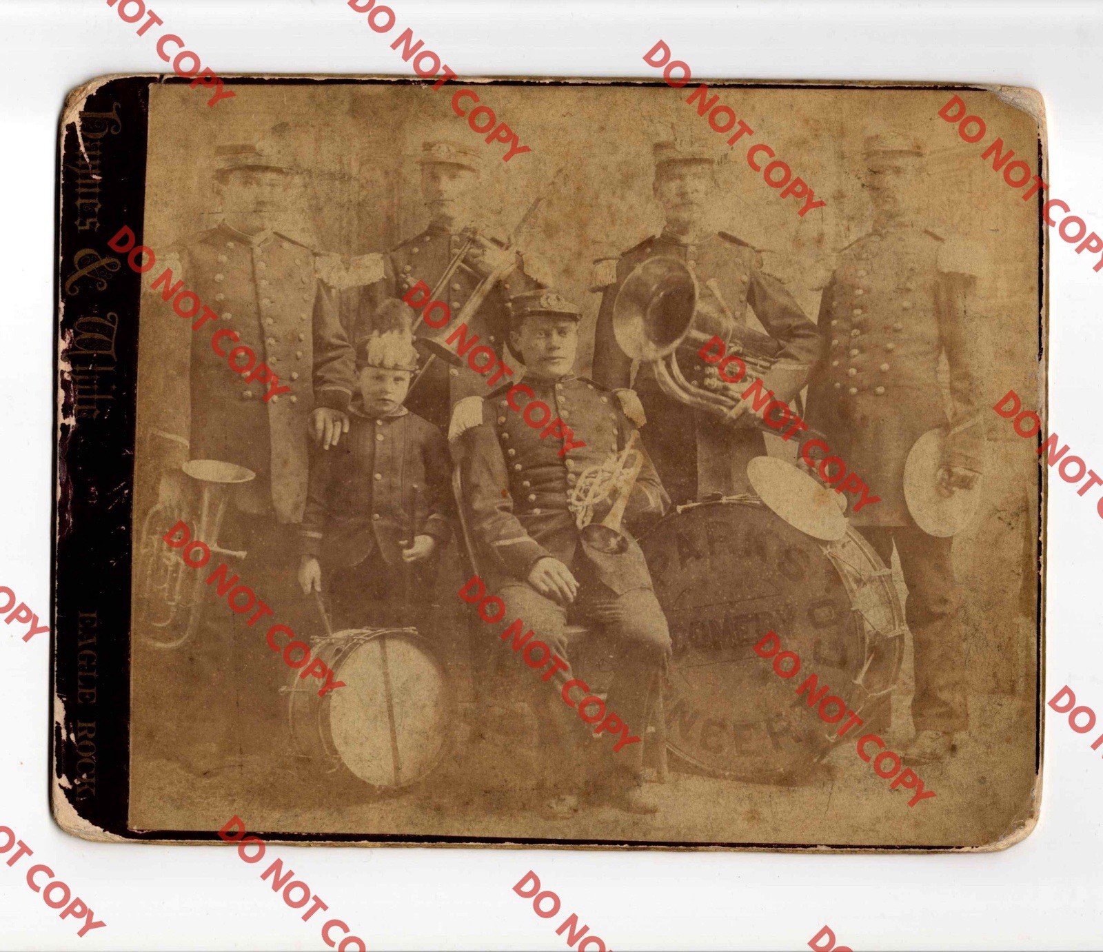 c. 1885 John Sparks Comedy Concert EAGLE ROCK IDAHO FALLS ID Band Cabinet Photo c. 1885 John Sparks Comedy Concert EAGLE ROCK IDAHO FALLS ID Band Cabinet Photo