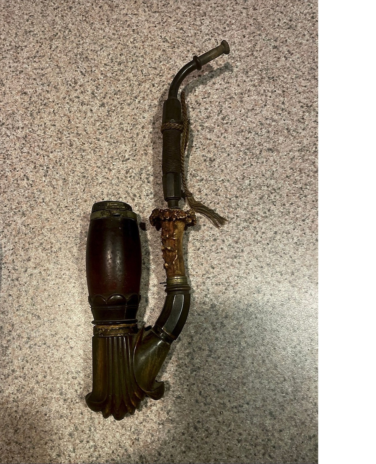 Antique German/Austrian Hunting Pipe (Jagdpfeife) with Stag Antler Shank
