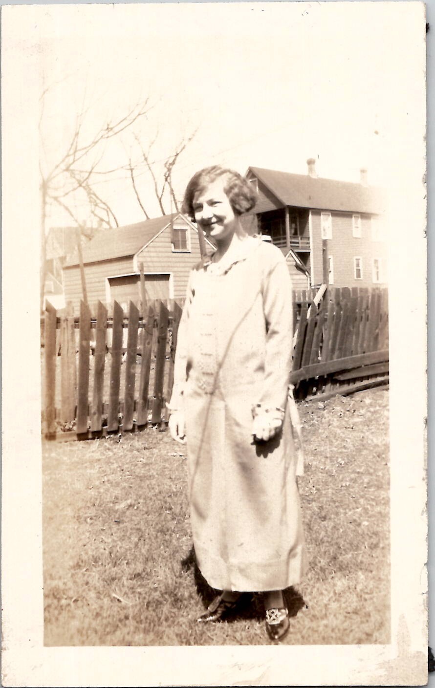 Old Fashioned Flapper Lady Long Conservative Dress 1920s Vintage Photograph Old Fashioned Flapper Lady Long Conservative Dress 1920s Vintage Photograph