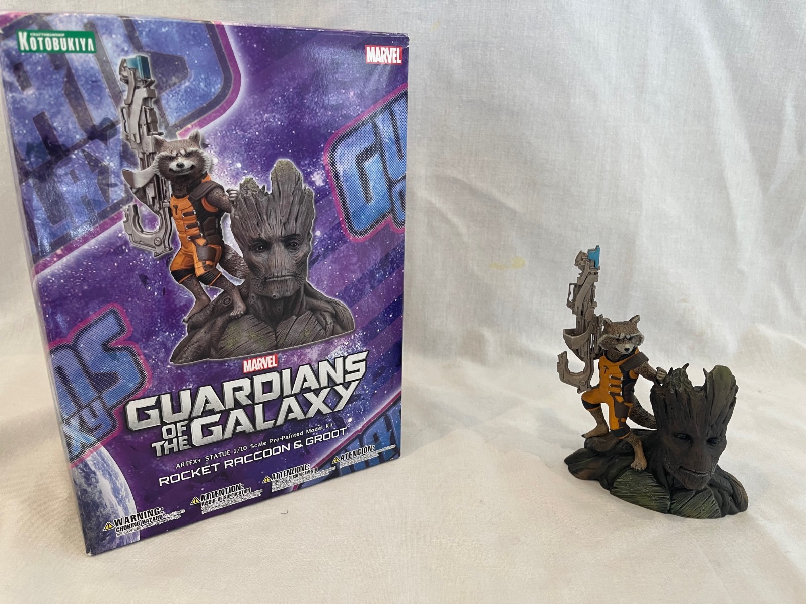Kotobukia ARTFX+ Rocket and Groot Bust, Guardians of the Galaxy