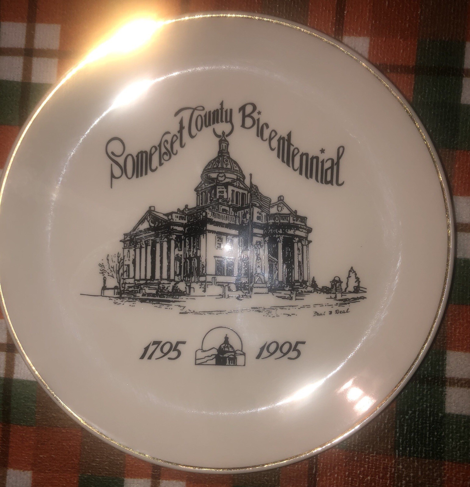 Rare Somerset County PA Bicentennial Plate