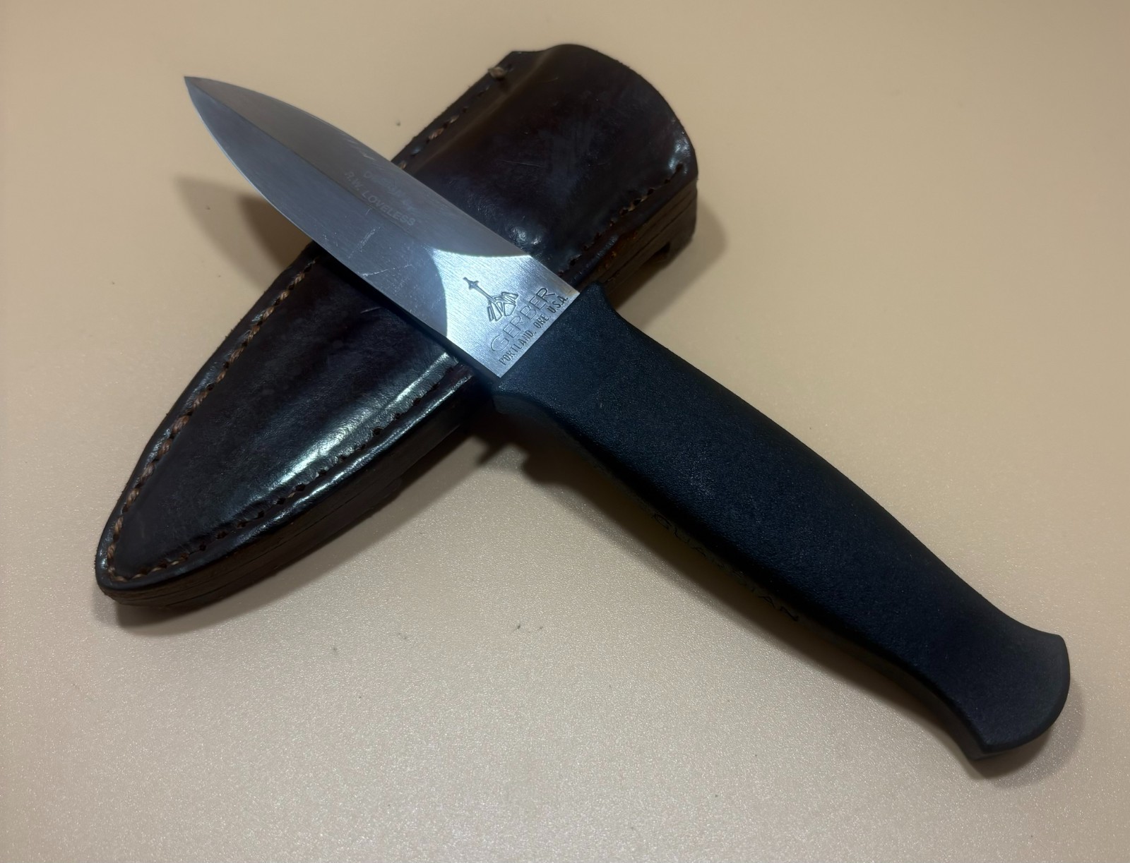 Vintage Gerber Legendary Guardian I R.W. Loveless Design Boot/Belt Fixed Blade Vintage Gerber Legendary Guardian I R.W. Loveless Design Boot/Belt Fixed Blade