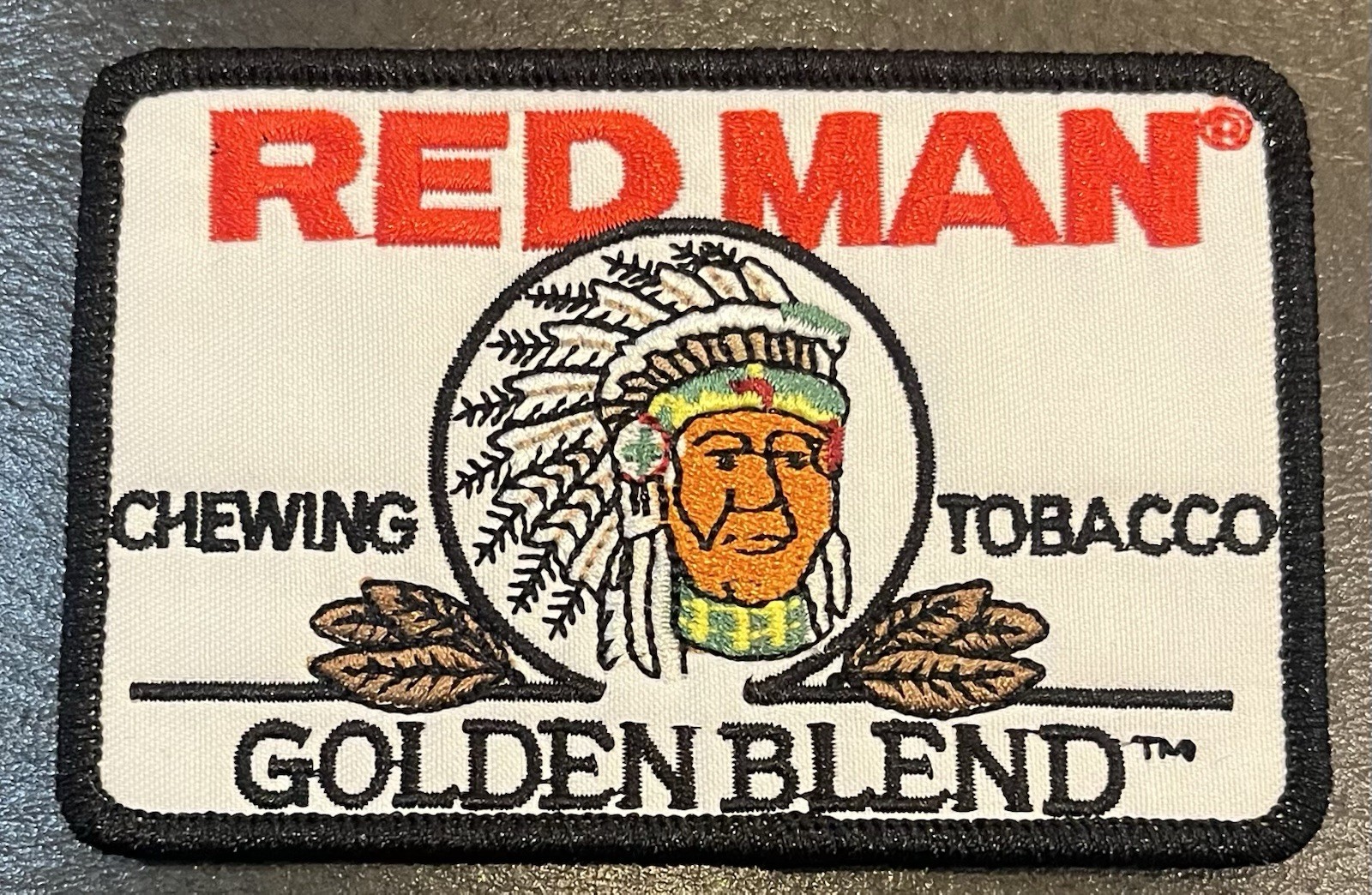 Red Man Golden Blend Chewing Tobacco Vintage Style Iron Sew On Patch Hat Red Man Golden Blend Chewing Tobacco Vintage Style Iron Sew On Patch Hat